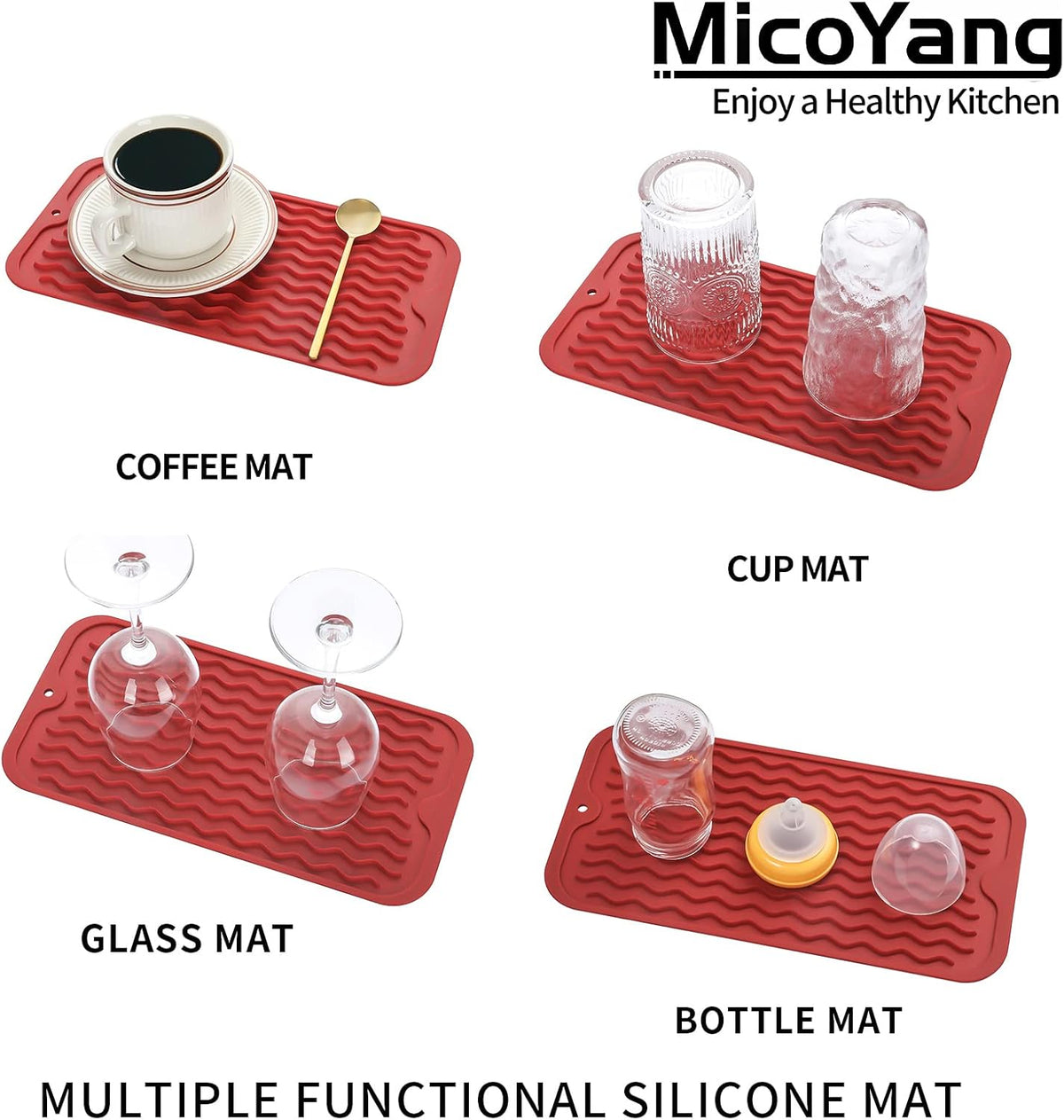 Silicone Dish Drying Mat for Multiple Usage,Easy clean,Eco-friendly,Heat-resistant Silicone Mat for
