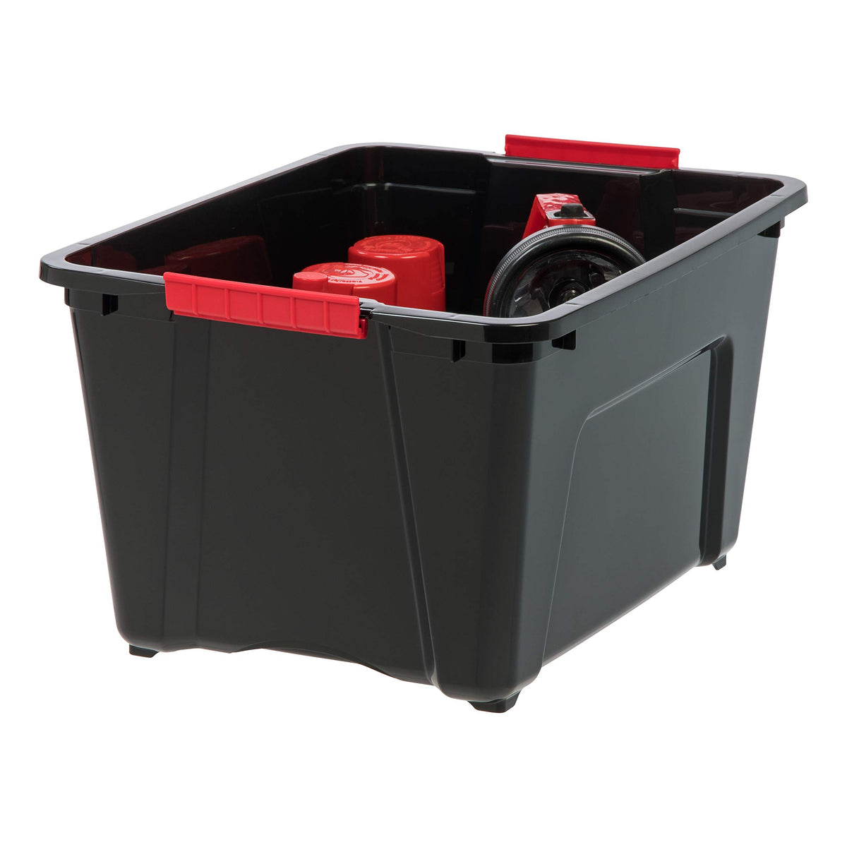 IRIS USA 6-Pack 32 Quart Storage Bins with Lids, Black