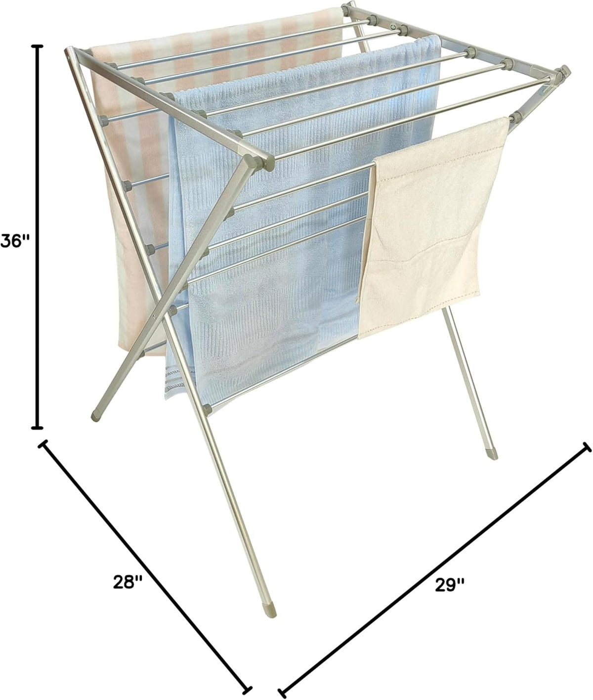 TOTES BABIES Premium Aluminum Foldable Laundry Rack for Air Drying Clothing, Towels and Linens