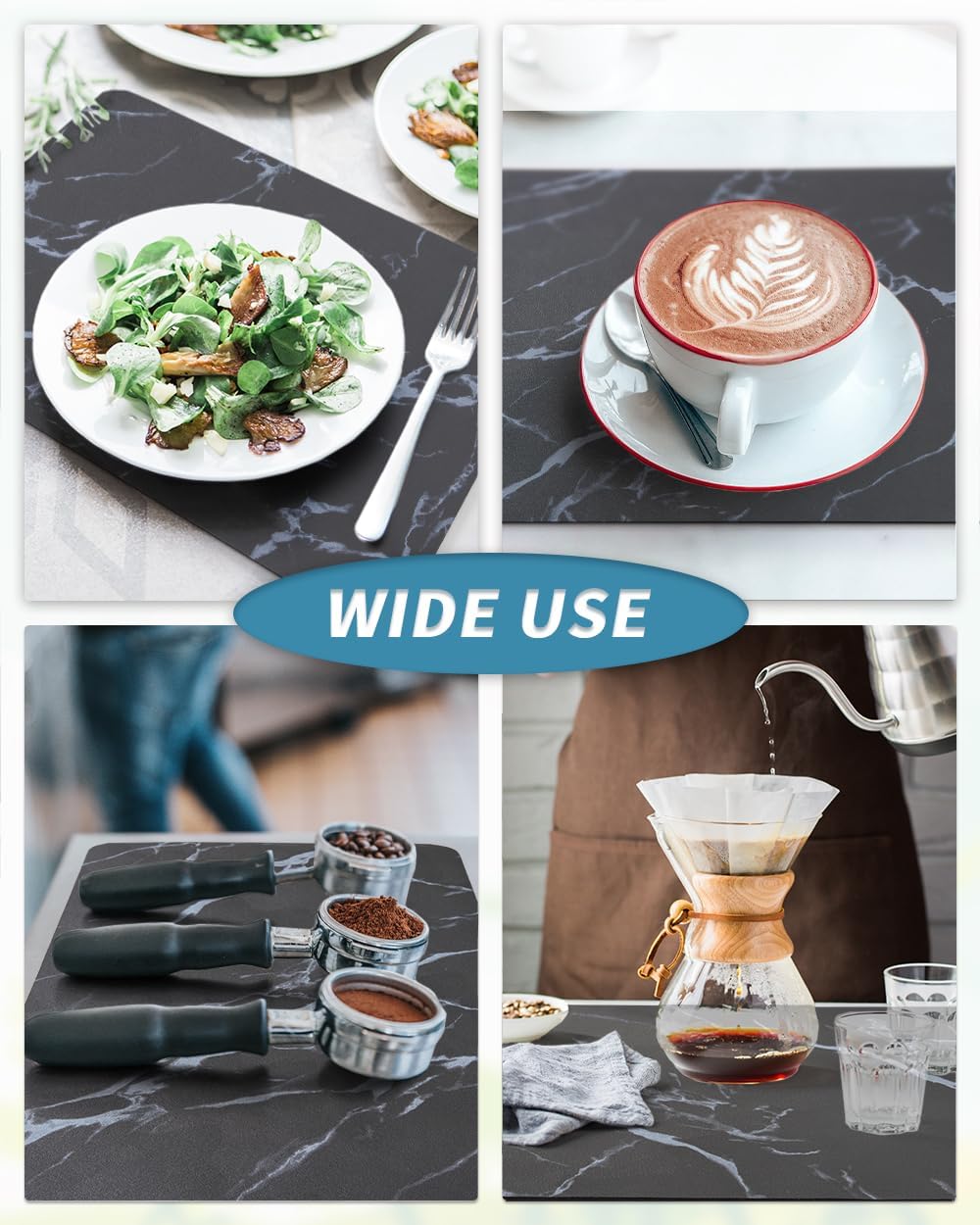 AMOAMI-Coffee Mat Hide Stain Rubber Backed Absorbent Dish Drying Mat for Kitchen Counter-Coffee Bar