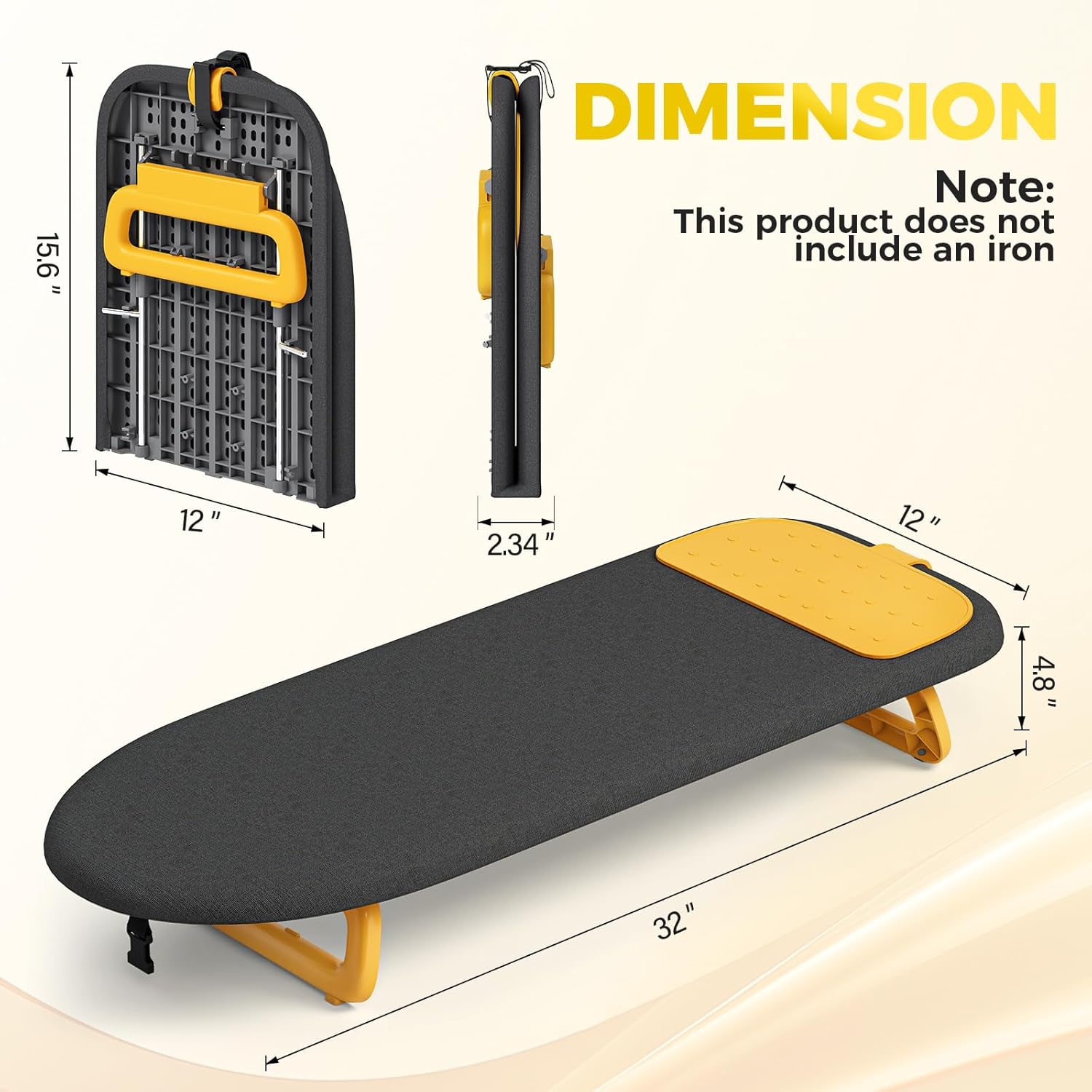 KINGBOARD Tabletop Ironing Board, Small Ironing Board with Iron Mat, Foldable Mini Iron Board, Easy