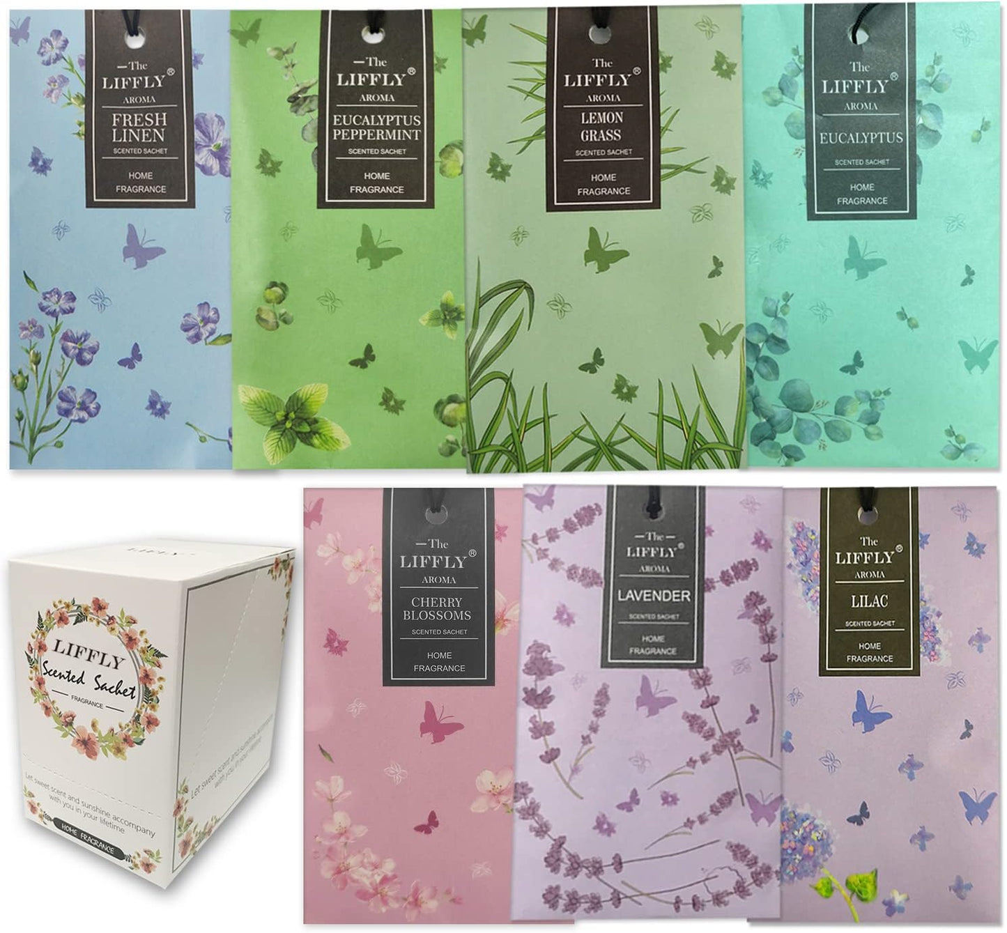 14 Packs Scented Sachets Bags for Drawers and Closets Long-Lasting Home Fragrance Sachet Lavender