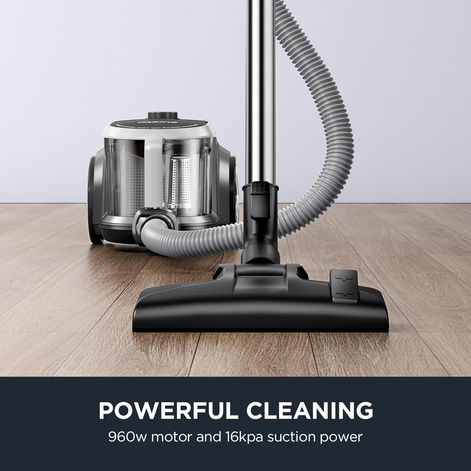 Eureka Bagless Canister Vacuum Cleaner, Lightweight Vac for Carpets and Hard Floors, Silver with
