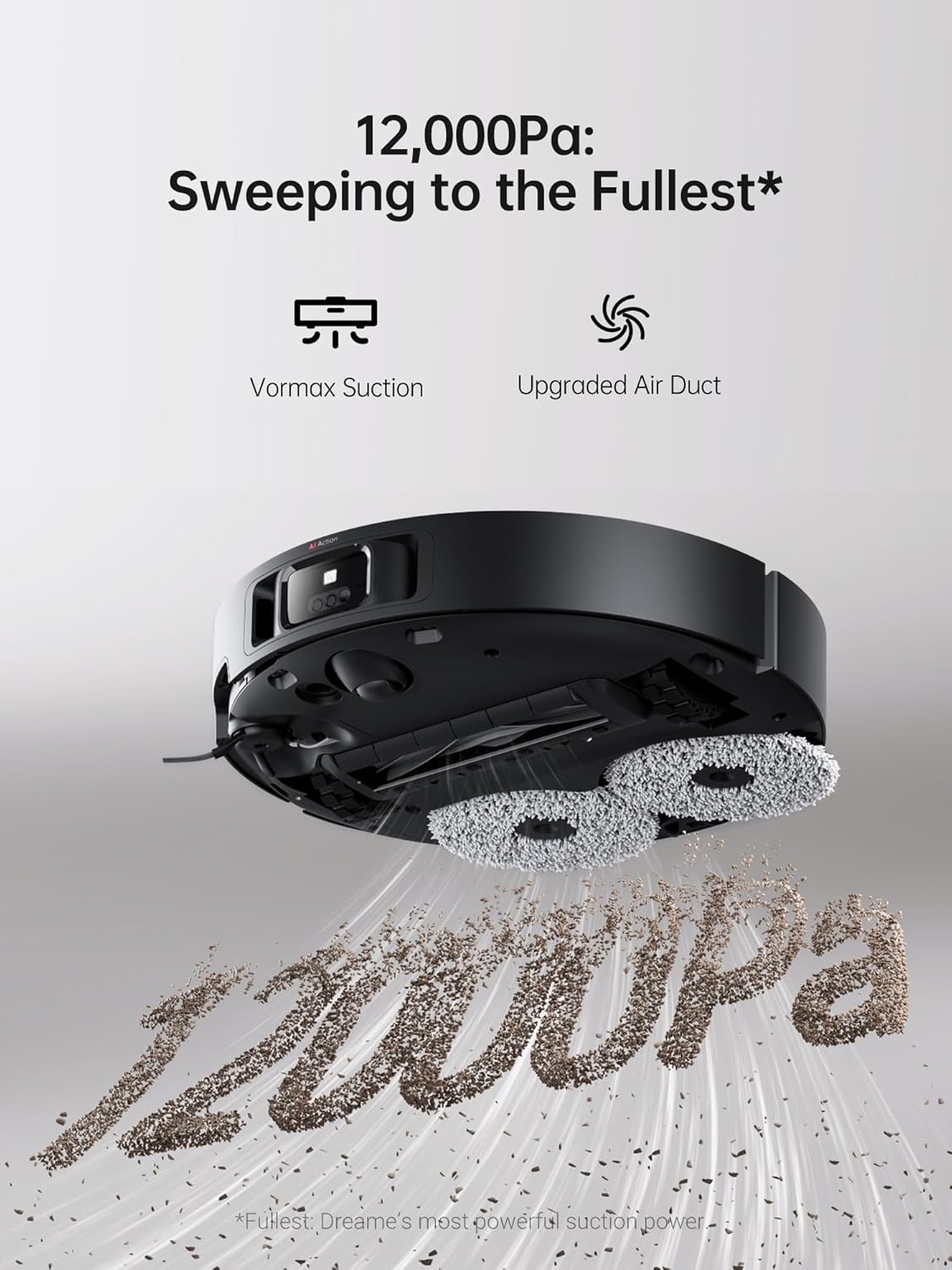 DREAME X40 Ultra Robotic Vacuum with Removable & Liftable Mop, 12,000Pa Suction, Side Brush