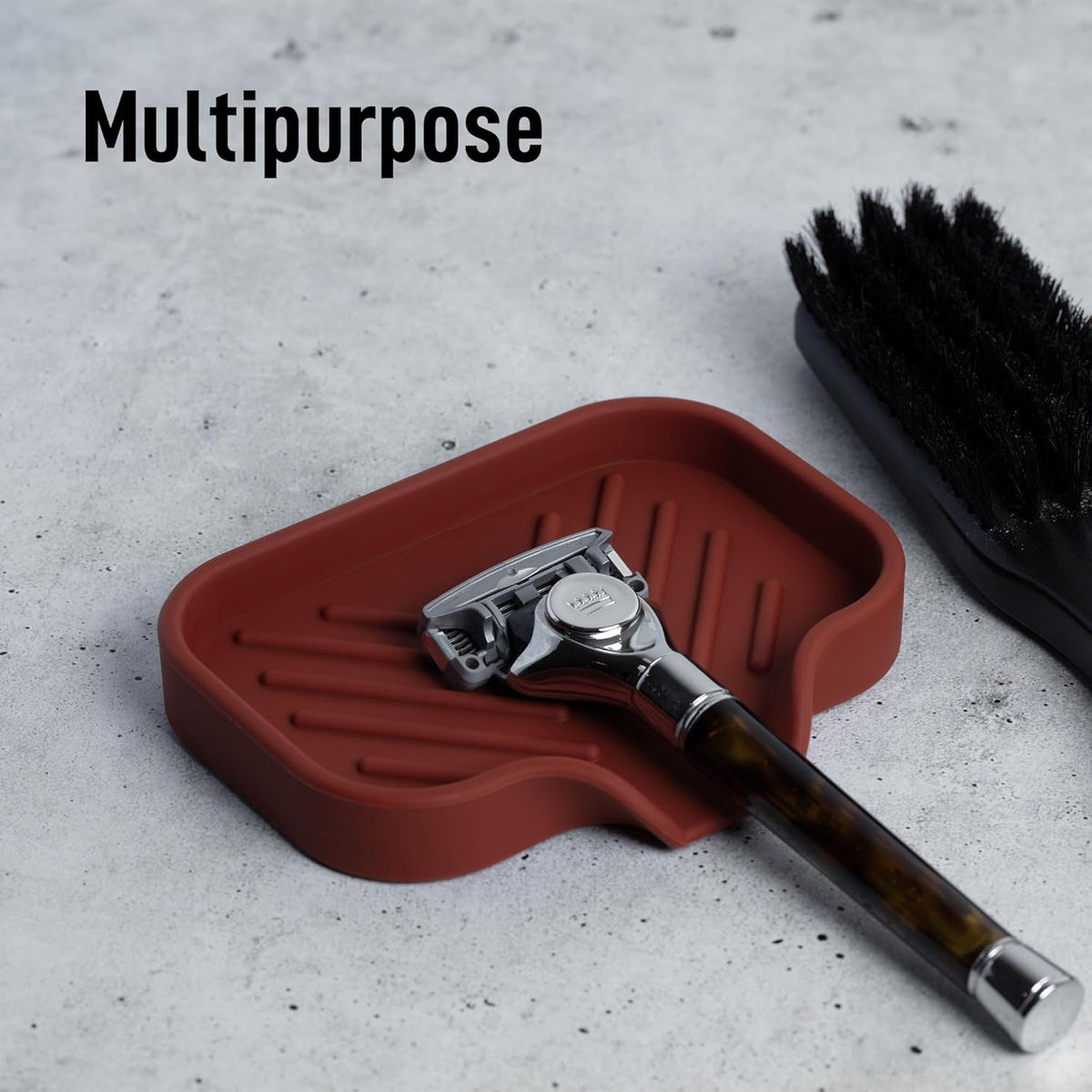 Zulay Kitchen Small Silicone Sponge Holder (4.9x3.3”) – Space-Saving Sink Organizer Tray for