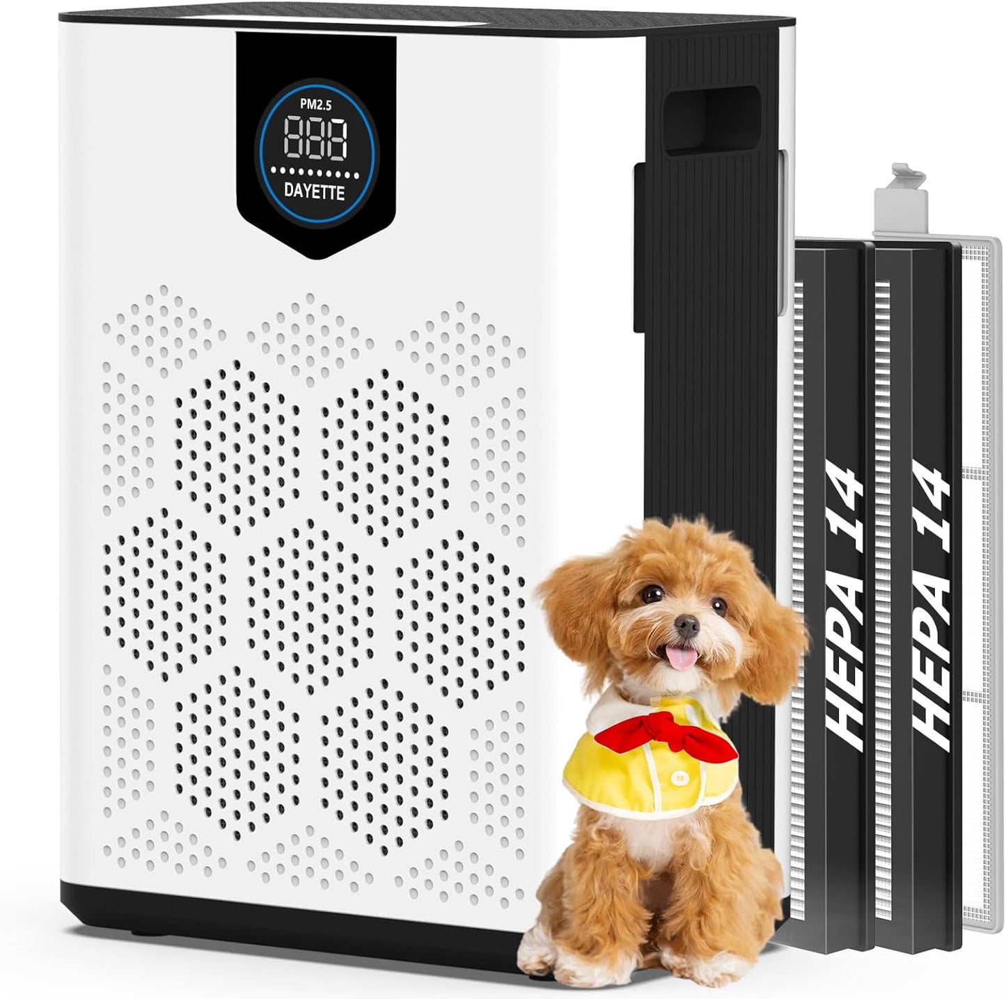 DAYETTE Air Purifiers for Home Large Room Up to 3000 Ft² with 2xH14 HEPA Filters, Air Purifiers for