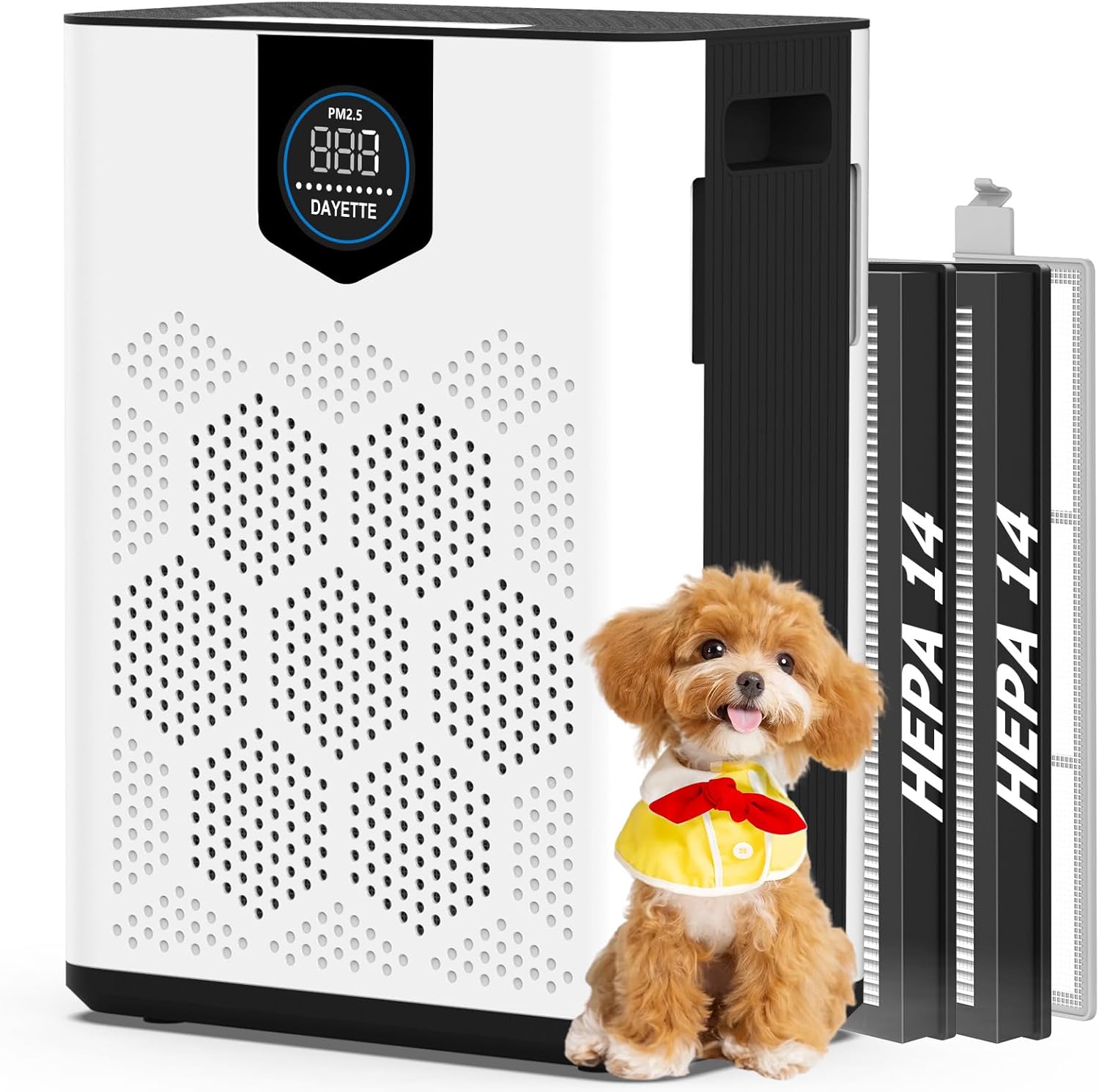DAYETTE Air Purifiers for Home Large Room Up to 3000 Ft² with 2xH14 HEPA Filters, Air Purifiers for