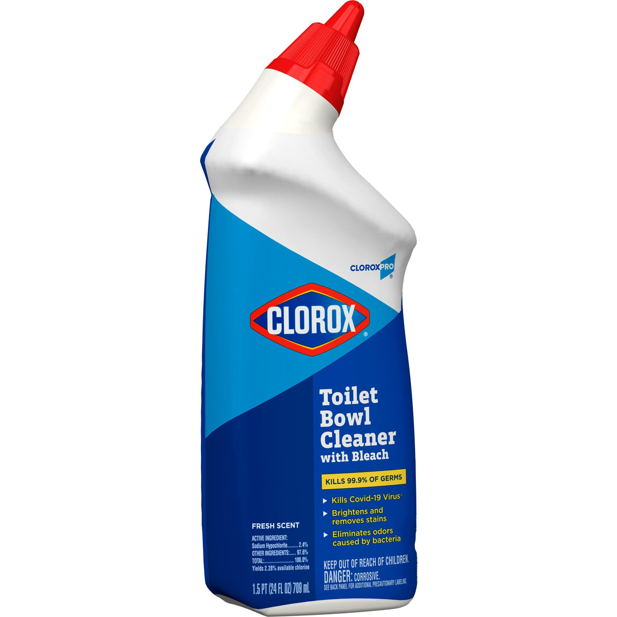 CloroxPro Toilet Bowl Cleaner with Bleach, Fresh Scent, 24 fl. oz., 12 Pack