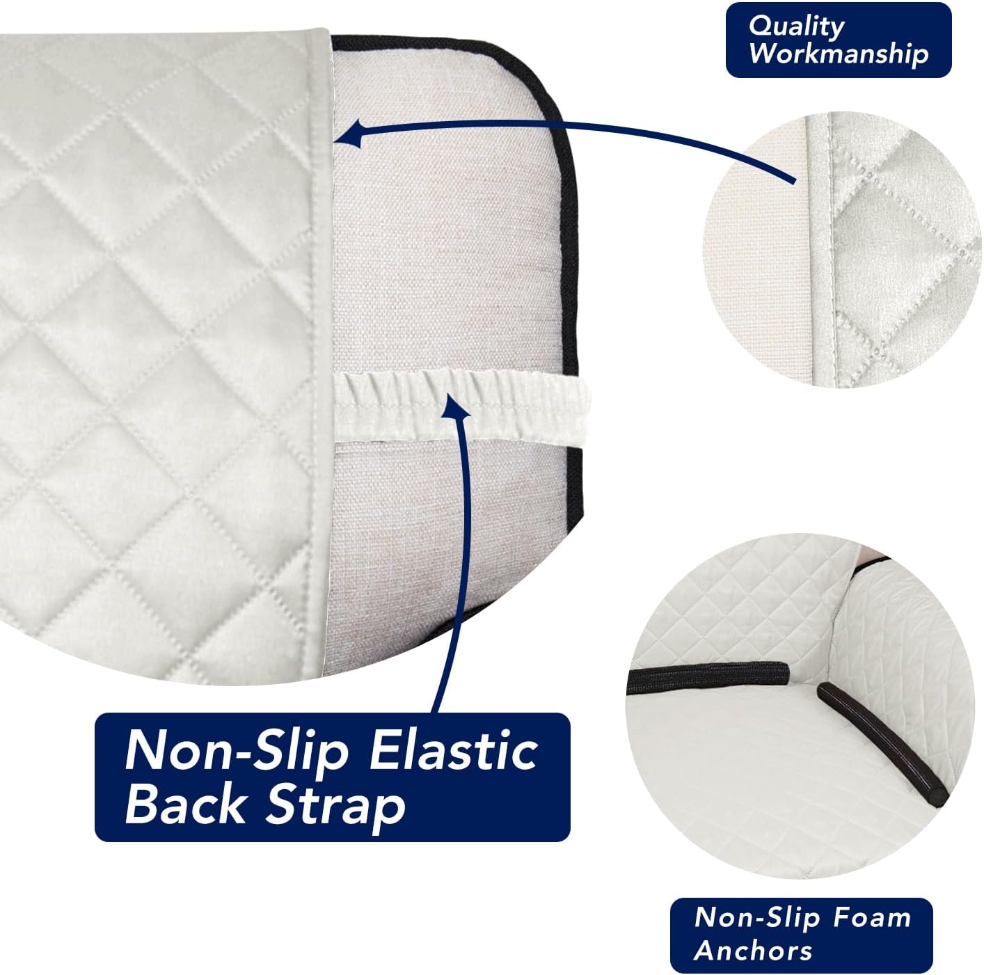 PureFit Reversible Quilted Sofa Cover, Water Resistant Slipcover Furniture Protector, Washable
