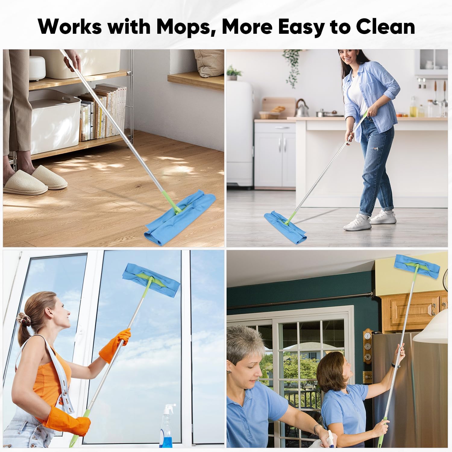 HOMEXCEL Microfiber Glass Cleaning Cloths 6 PK, Lint Free Streak Free, Reusable Microfiber Cleaning