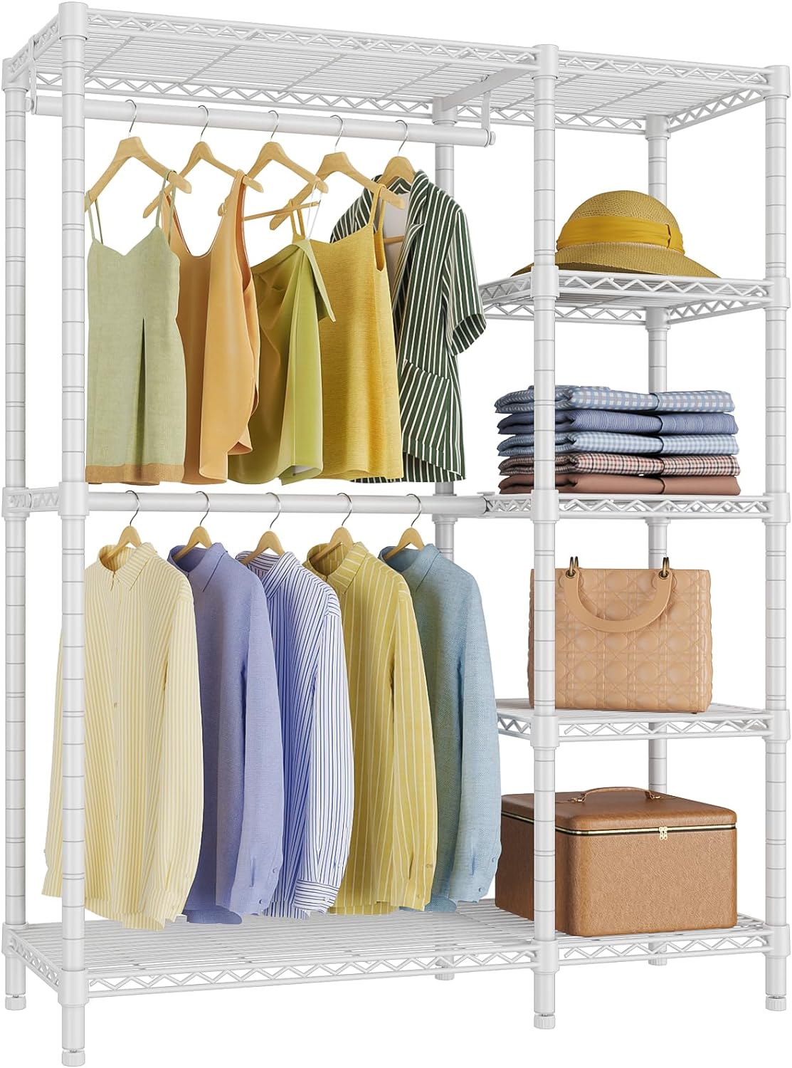 VIPEK V7 Garment Racks for Hanging Clothes Heavy Duty Clothes Rack with Shelves, Portable Closet
