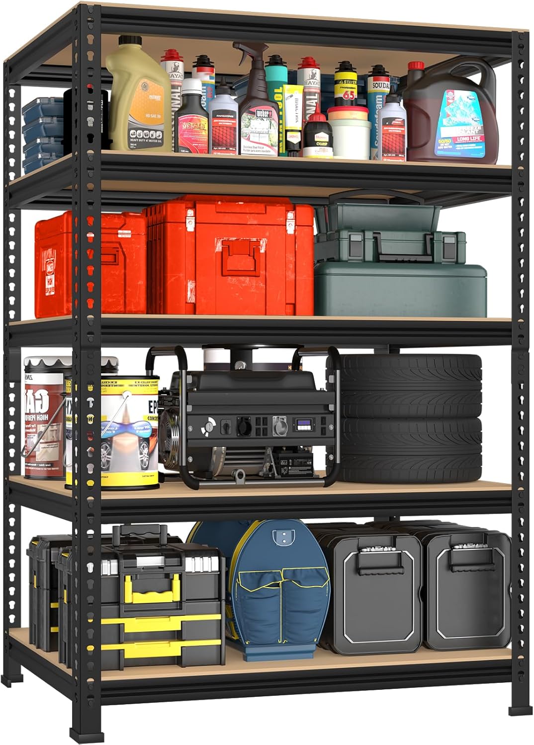 PrimeZone 32" W x 16" D x 63" H Storage Shelves - 5 Tier Adjustable Garage Storage Shelving, Heavy