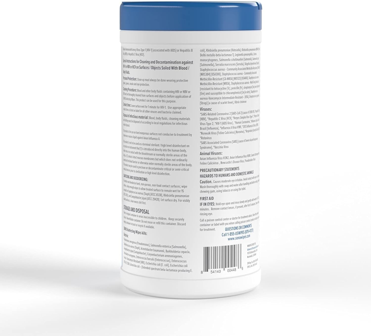 SONO Disinfecting Wipes - Alcohol-Free, No Bleach, Medical-Grade I Multi-Surface Cleaning for Home