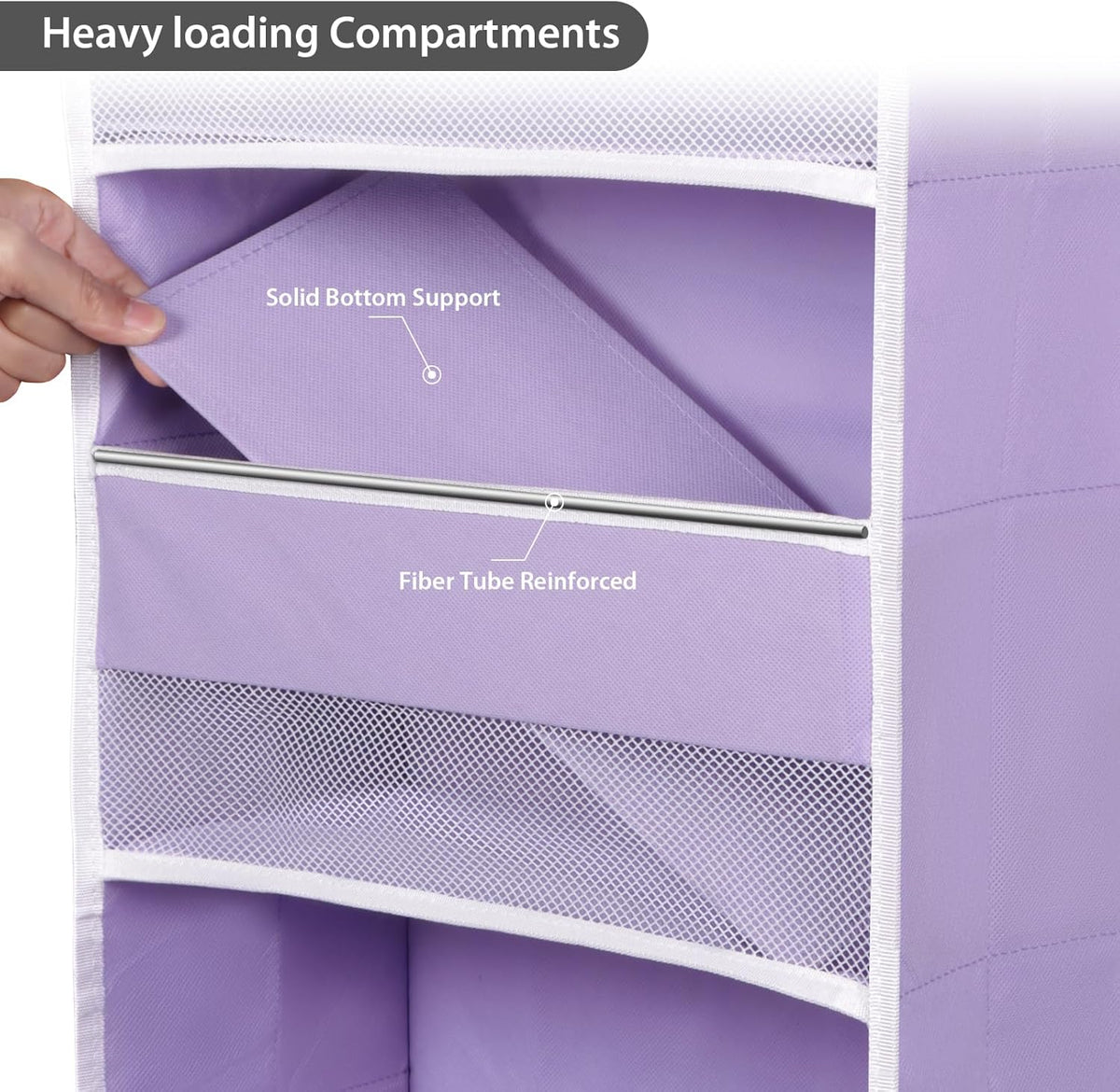 Univivi 5-Shelf Fabric Door Storage Over Door Hanging Organizer with 4 Large Pockets and 3 Small