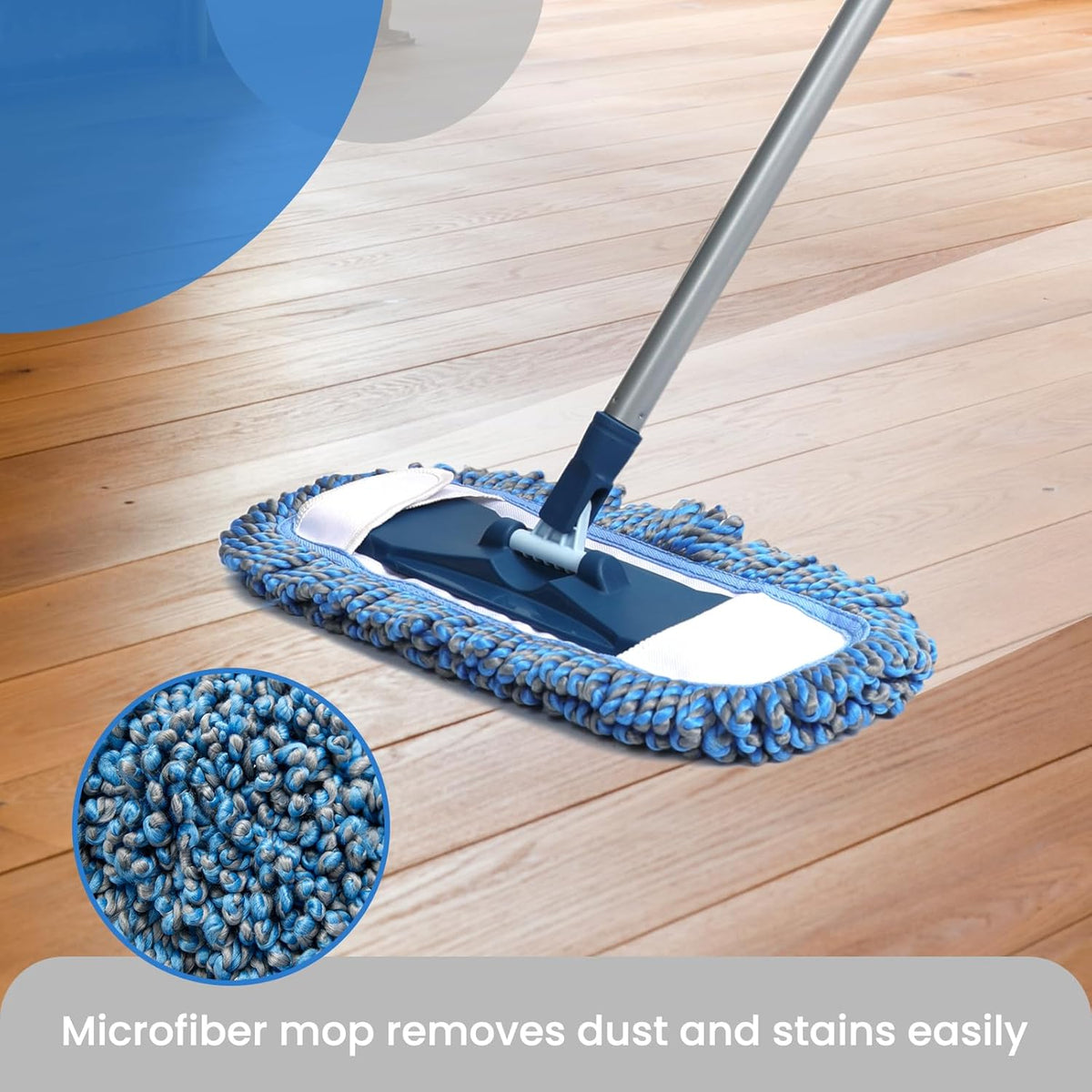 Dust Mop for Hardwood Floors with 57" Long Handle Wet & Dry Mops for Catching Pet Hair and Dust