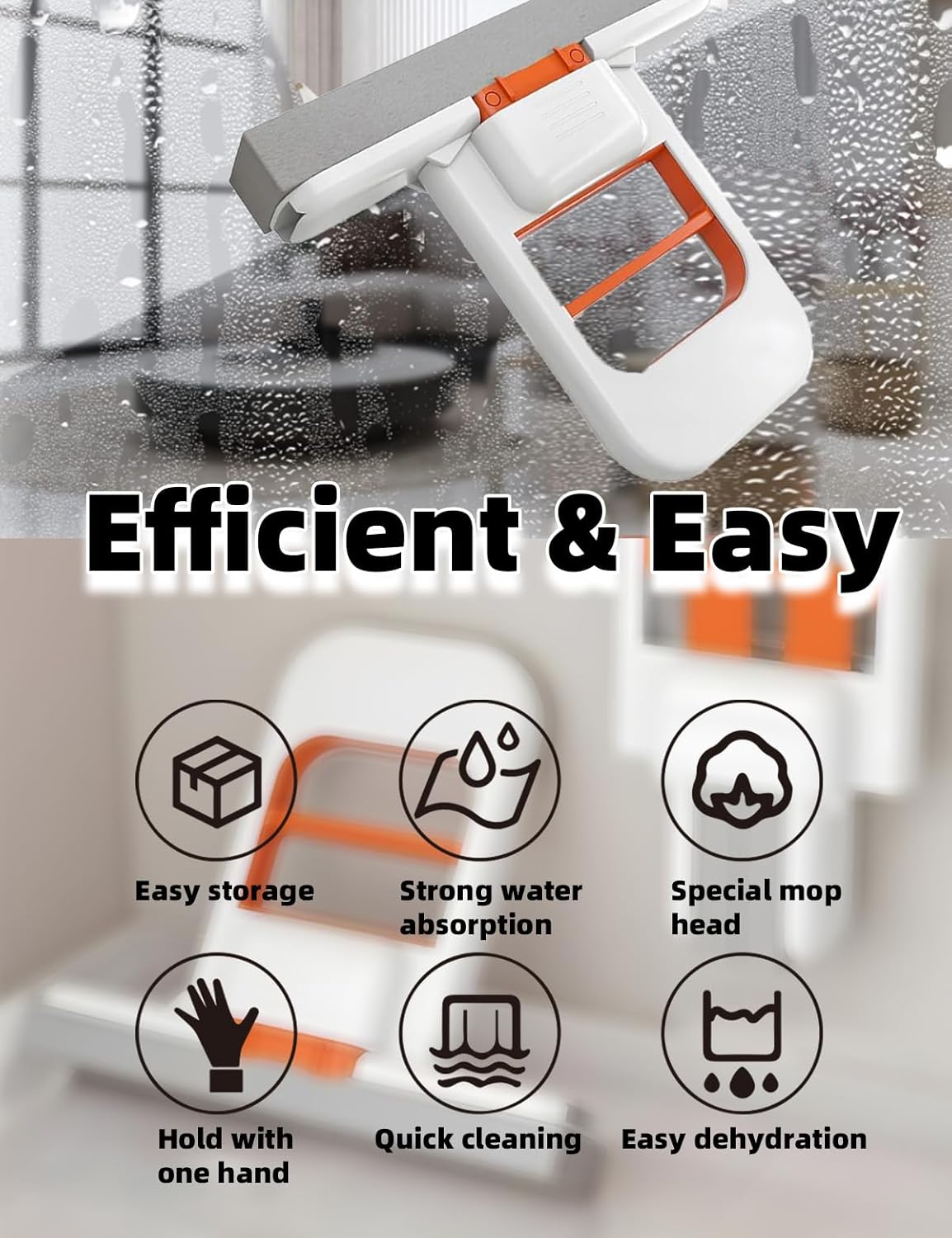 Mini Foldable Desktop Mop, Mini Mop for Small Spaces, Portable Cleaning Sponge Mop for Bathroom