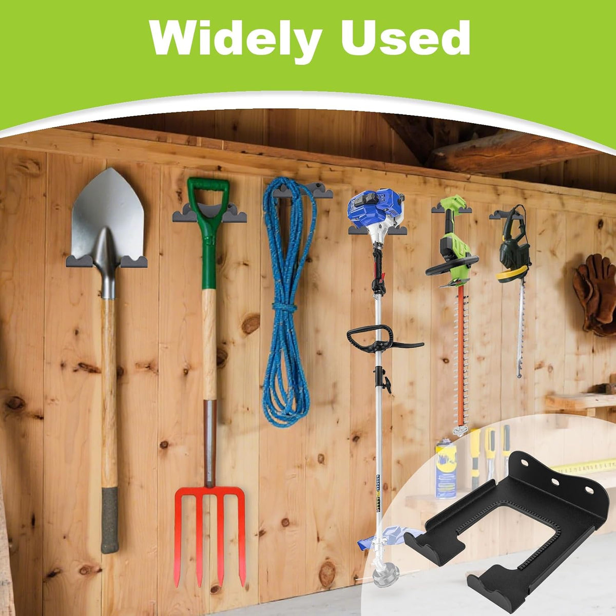 2Pcs Garage Organizer Trimmer Rack,Garden Power Tool Hanger Weed Whackers Holder Wall Mounted for