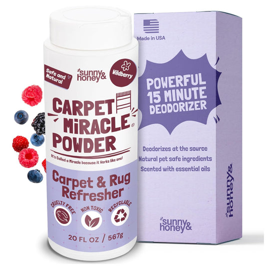 Sunny & Honey Carpet Freshener Powder - 20 Oz Pack, Wildberry Scent - Carpet Deodorizer Powder &