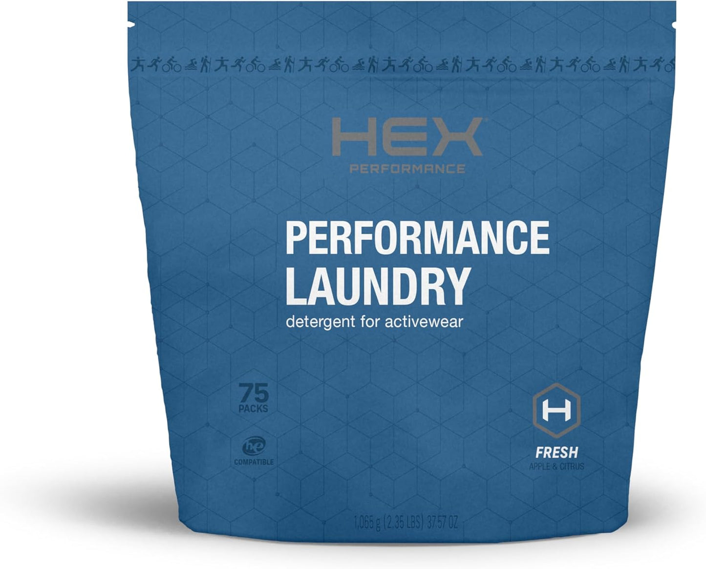 HEX Performance Laundry Packs, Fresh, 75ct - Designed for Activewear, Eco-Friendly, Concentrated