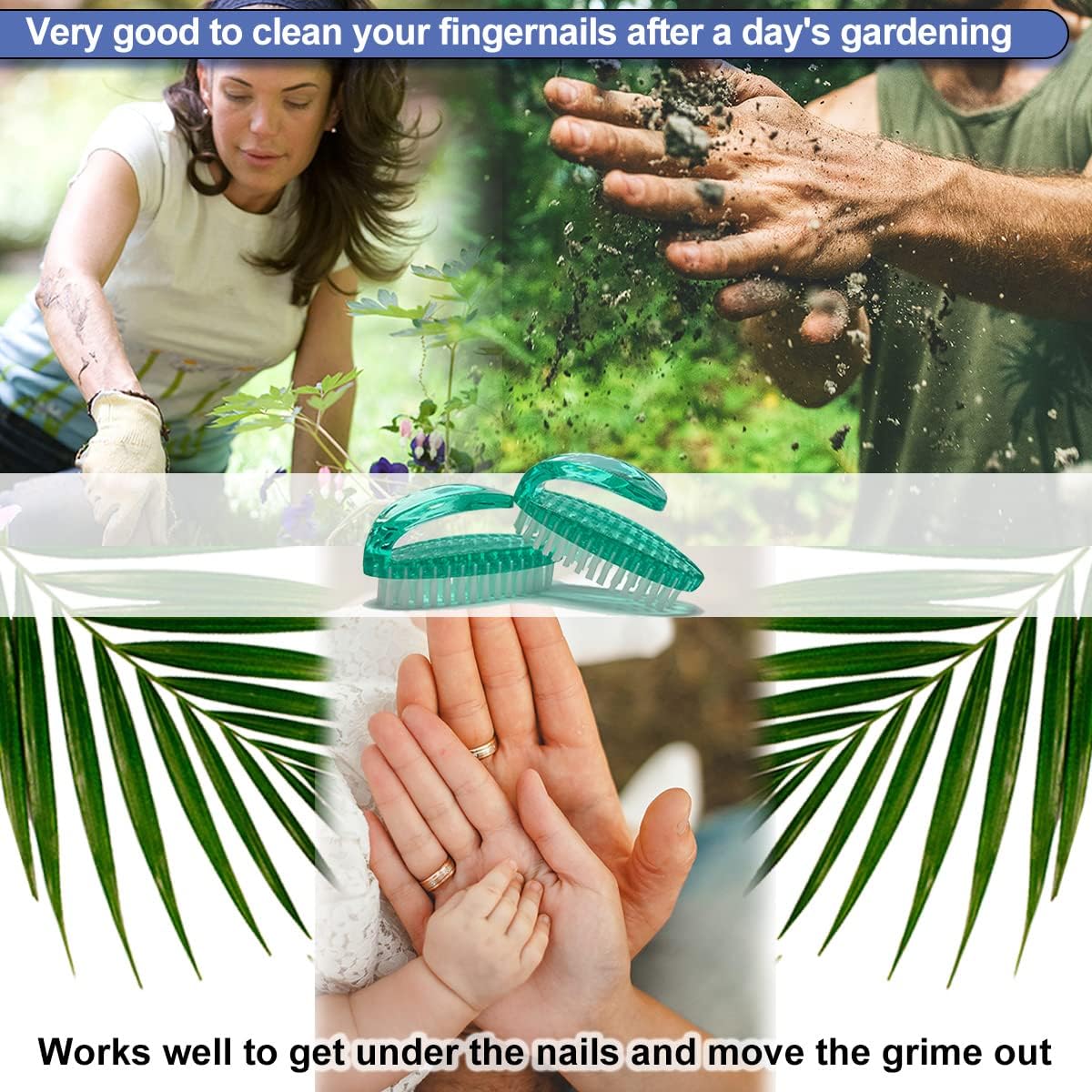 Handle Grip Nail Brush for Cleaning Fingernails Hands & Under Nails, Stiff Bristle Mechanic Scrub