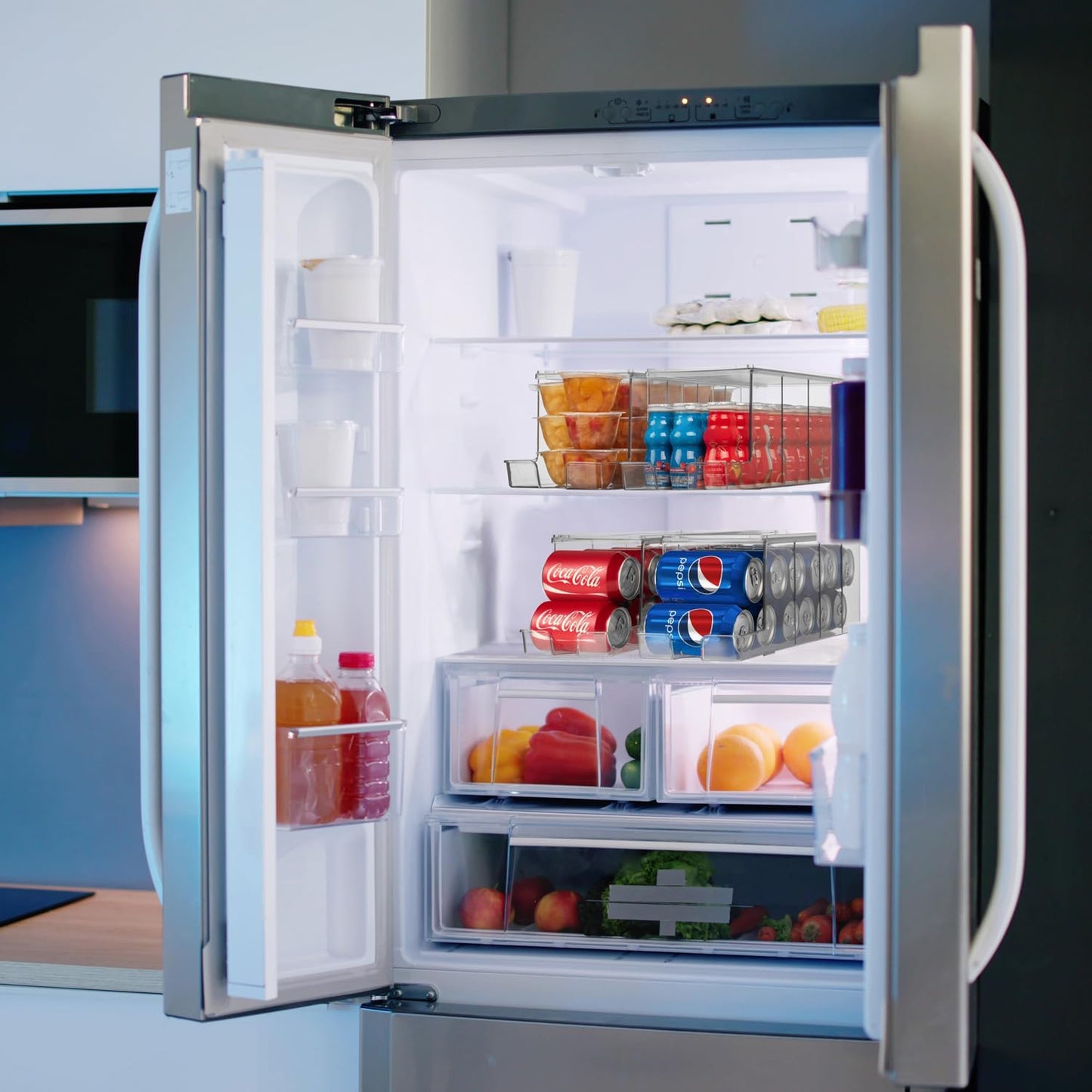 ClearSpace Soda Can Organizer & Soda Can Dispenser for Refrigerator - Fridge Organizer & Stackable