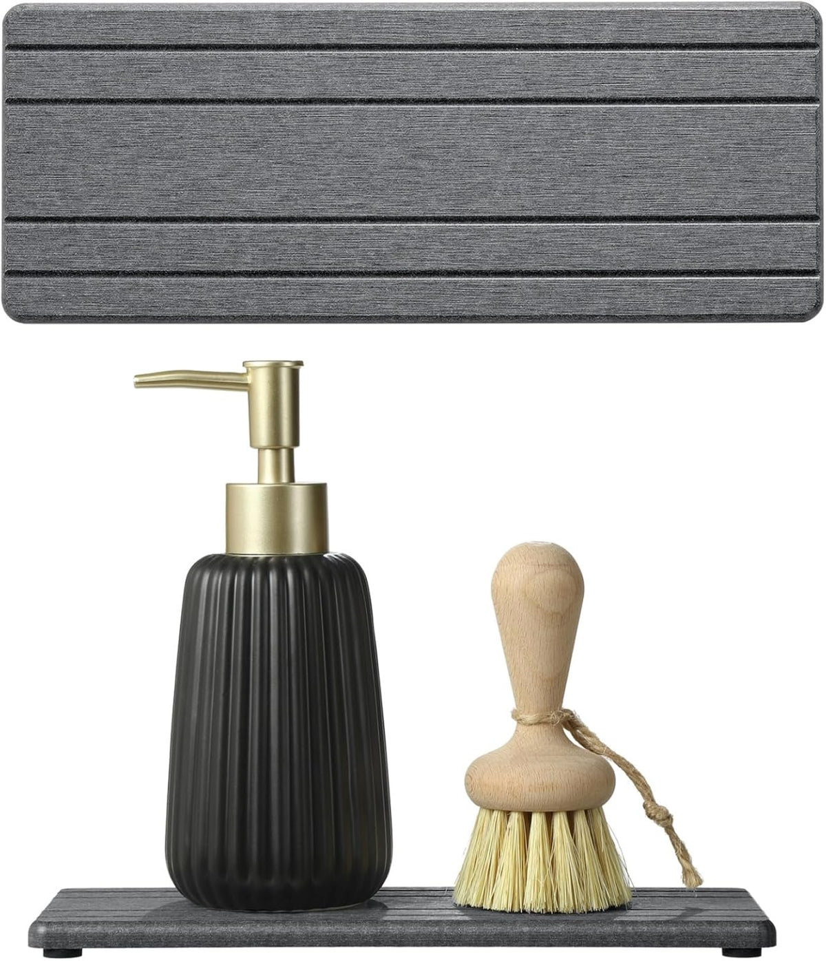 2PCS Diatomite Quick Stone Drying Tray Mat For Bathroom & Kitchen Counter, Instant Dry Water