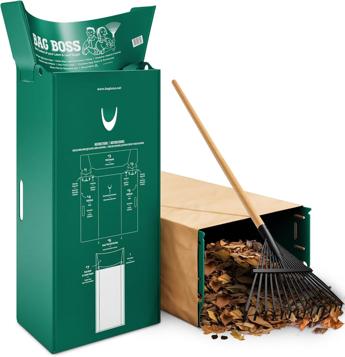 Lawn & Leaf Bag Holder Stand | Fits 33-55 Gallon Paper or Plastic Yard Waste Bags | Foldable Trash