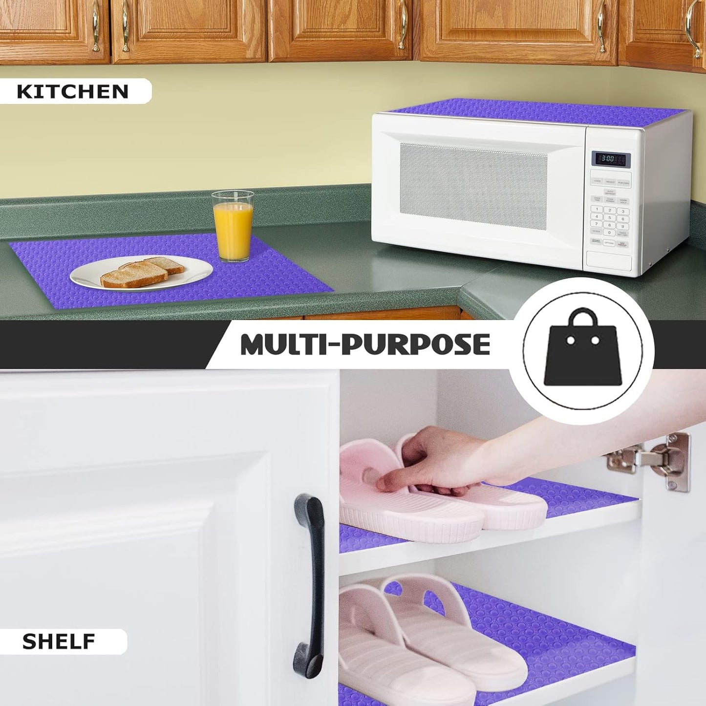8Pcs Refrigerator Liners, Washable Fridge Liner Mats Covers Pads for Glass Shelf Cupboard Cabinet