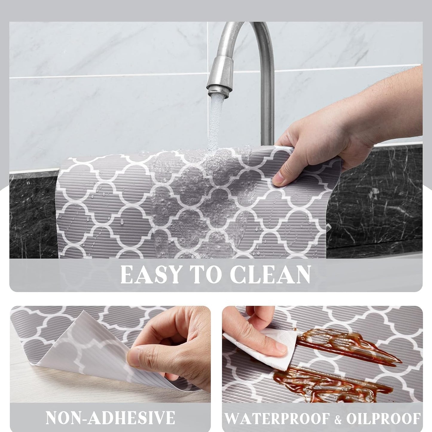 Glotoch Shelf Liner for Kitchen Cabinets Non Adhesive, 12" x20FT(240 Inch) Non Slip Drawer Liners