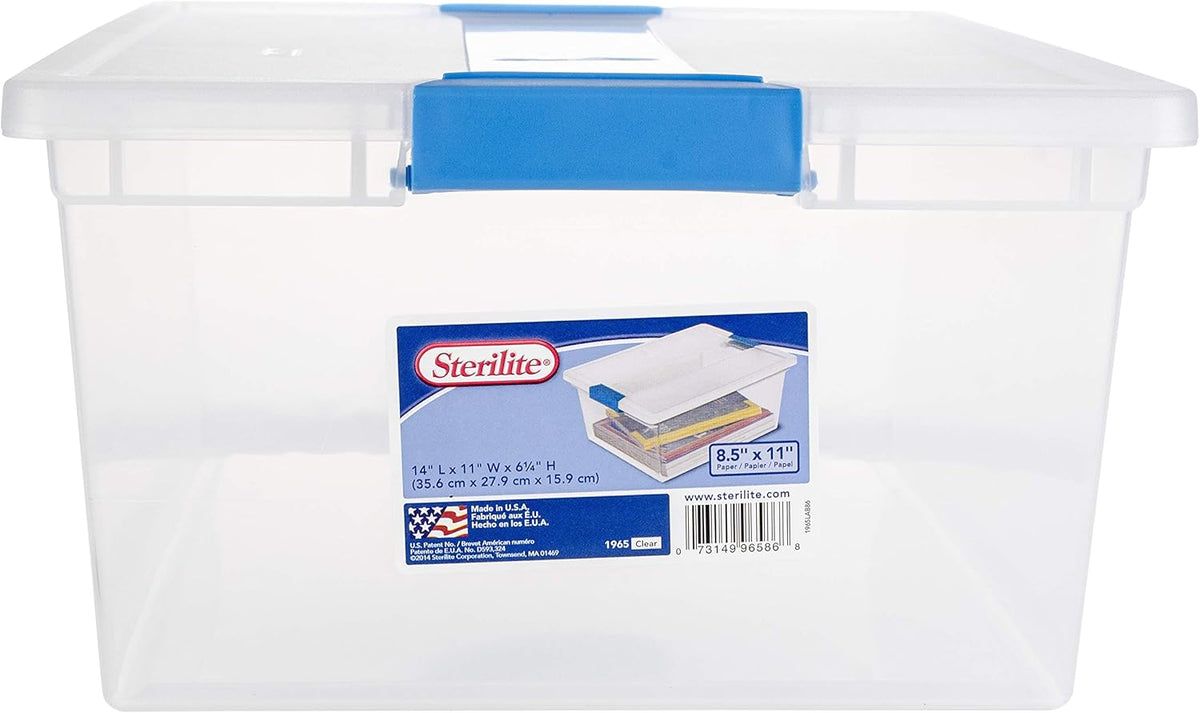 Sterilite Deep Clip Box, Stackable Small Storage Bin with Latching Lid, Plastic Container to