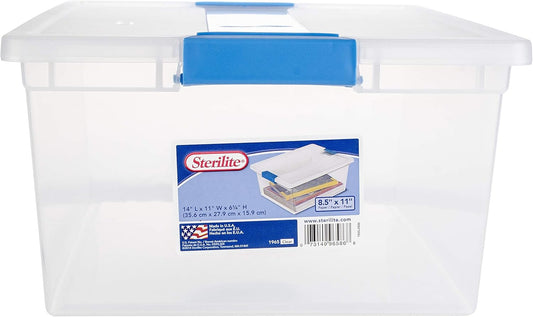 Sterilite Deep Clip Box, Stackable Small Storage Bin with Latching Lid, Plastic Container to