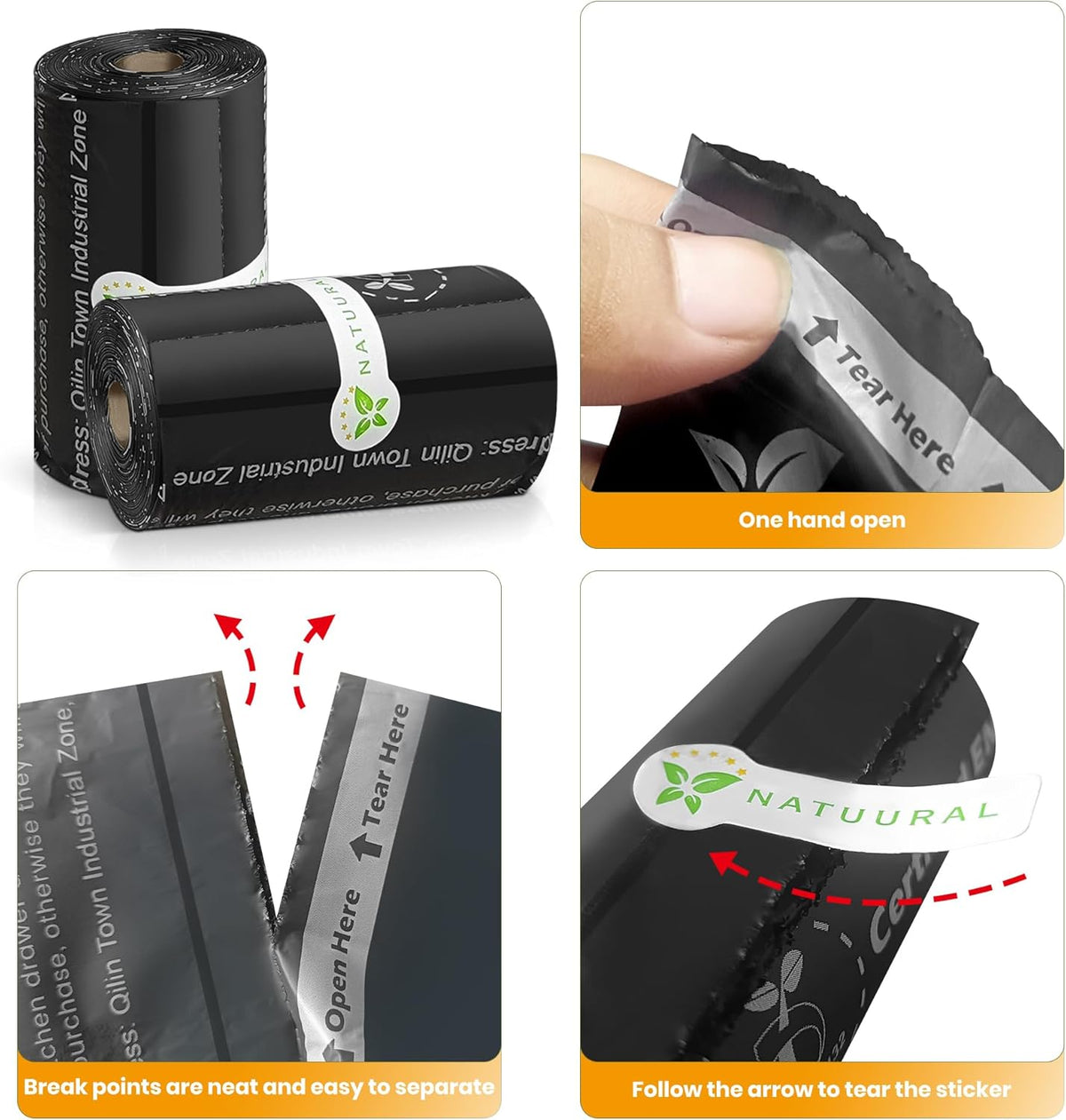 Certified Compostable Dog Poop Bags-270 Bags 18Rolls, Poop Bags for Dogs Made of Cornstarch - ASTM