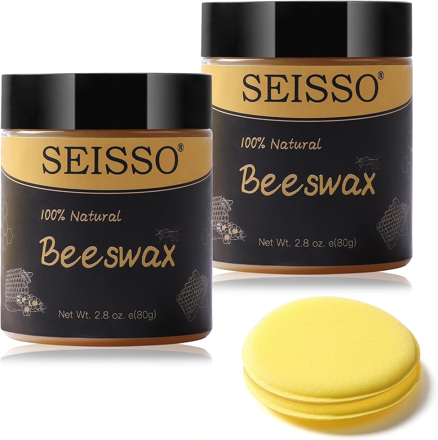 SEISSO Beeswax Furniture Polish, Natural Wood Seasoning Beeswax Furniture Cleaner for Wood Floors