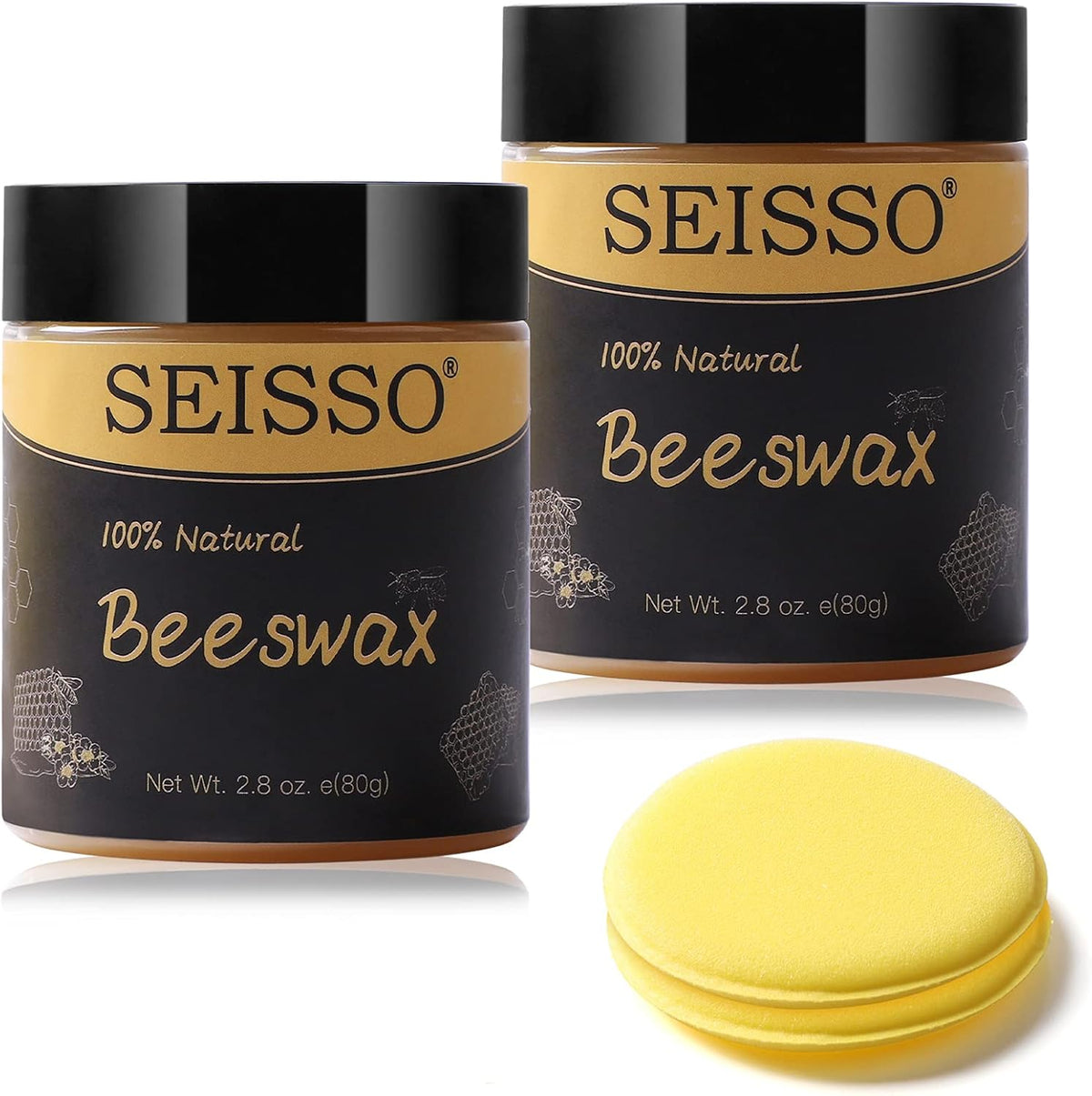 SEISSO Beeswax Furniture Polish, Natural Wood Seasoning Beeswax Furniture Cleaner for Wood Floors