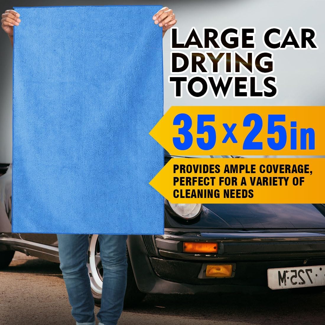 HOMEXCEL Car Drying Towels, 2 Pack Professional Microfiber Towels for Cars, Scratch-Free, Highly