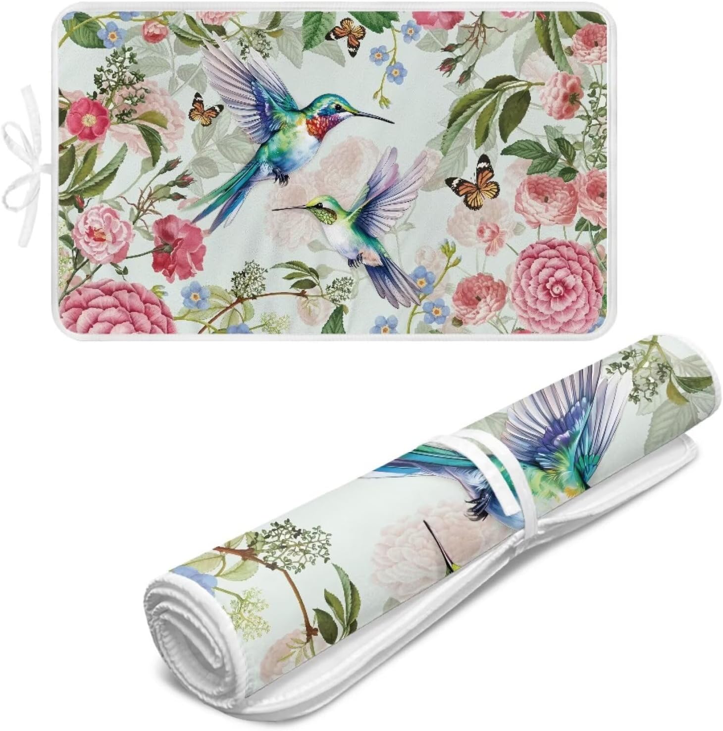 Ironing Mat Foldable Ironing Pad Portable Board Iron Board Alternative Cover,Hummingbird Floral