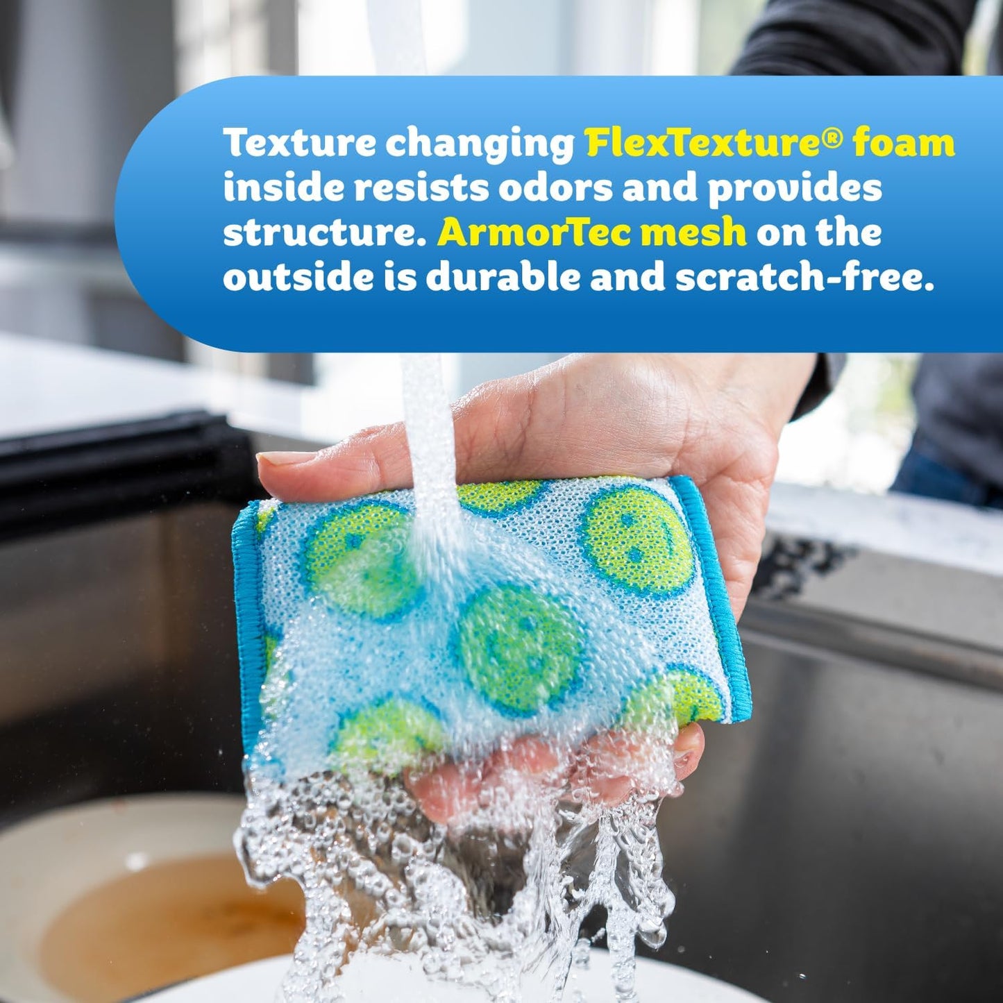 Scrub Daddy Scour Daddy Scouring Pad - Non Scratch Scouring Pad - Sponges for Dishes & Cleaning