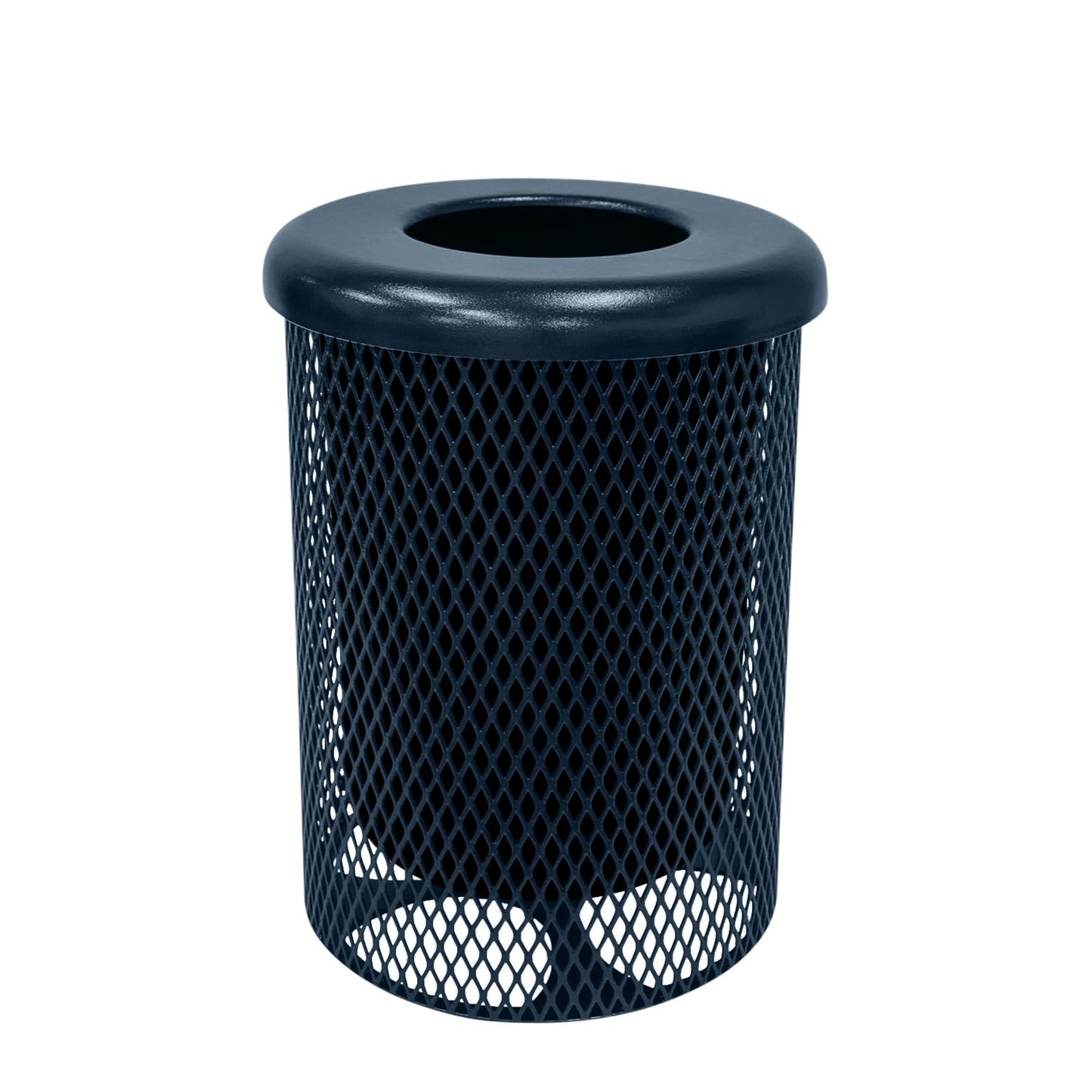 COATEDOUTDOORFURNITURE RFT-DBL Heavy Duty 32 Gallon Round Trash Receptacle, Liner Included, Dark