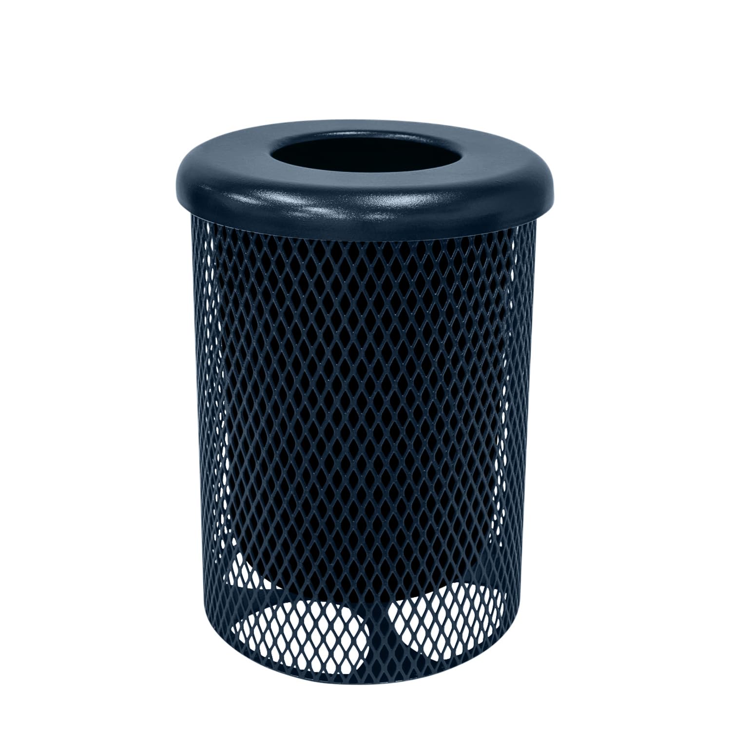 COATEDOUTDOORFURNITURE RFT-DBL Heavy Duty 32 Gallon Round Trash Receptacle, Liner Included, Dark