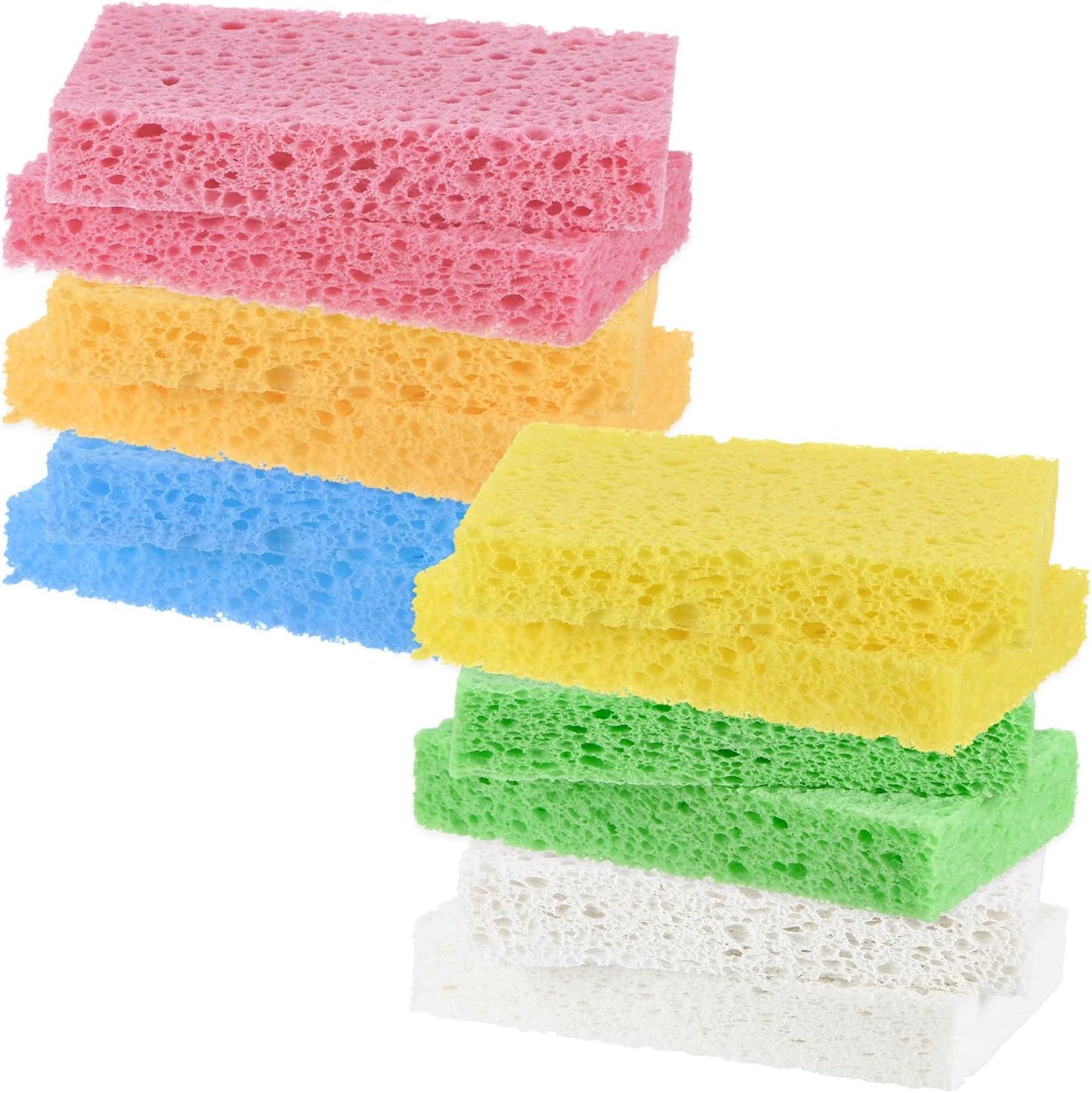 2-Set Kitchen Sponges, Condense Eco Cellulose Non-Scratch Scrub Heavy Sponge for