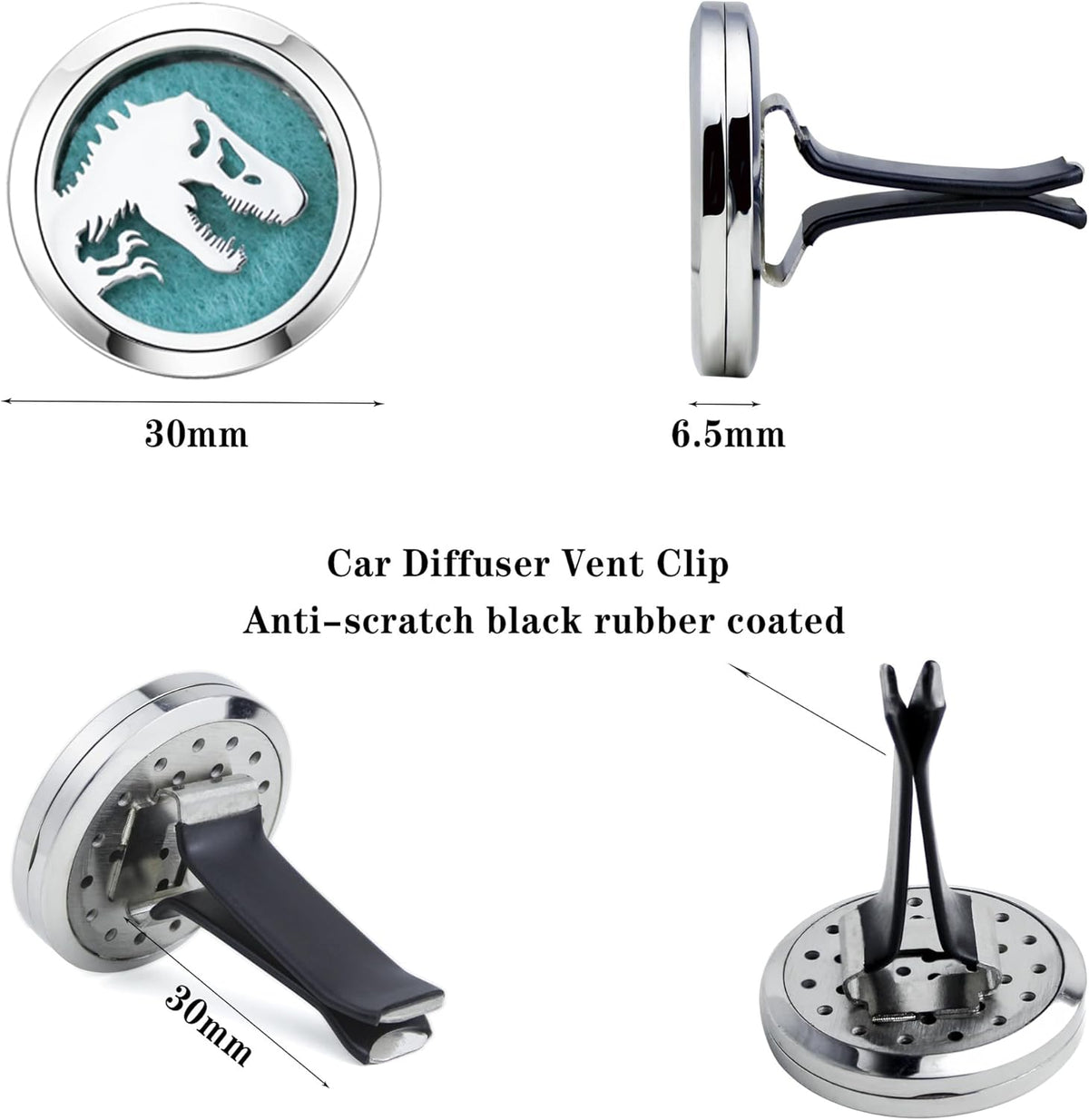 AZNECK Car Essential Oil Diffuser Vent Clip Car Diffuser Vent Clips Skull Dinosaur Air Freshener 10