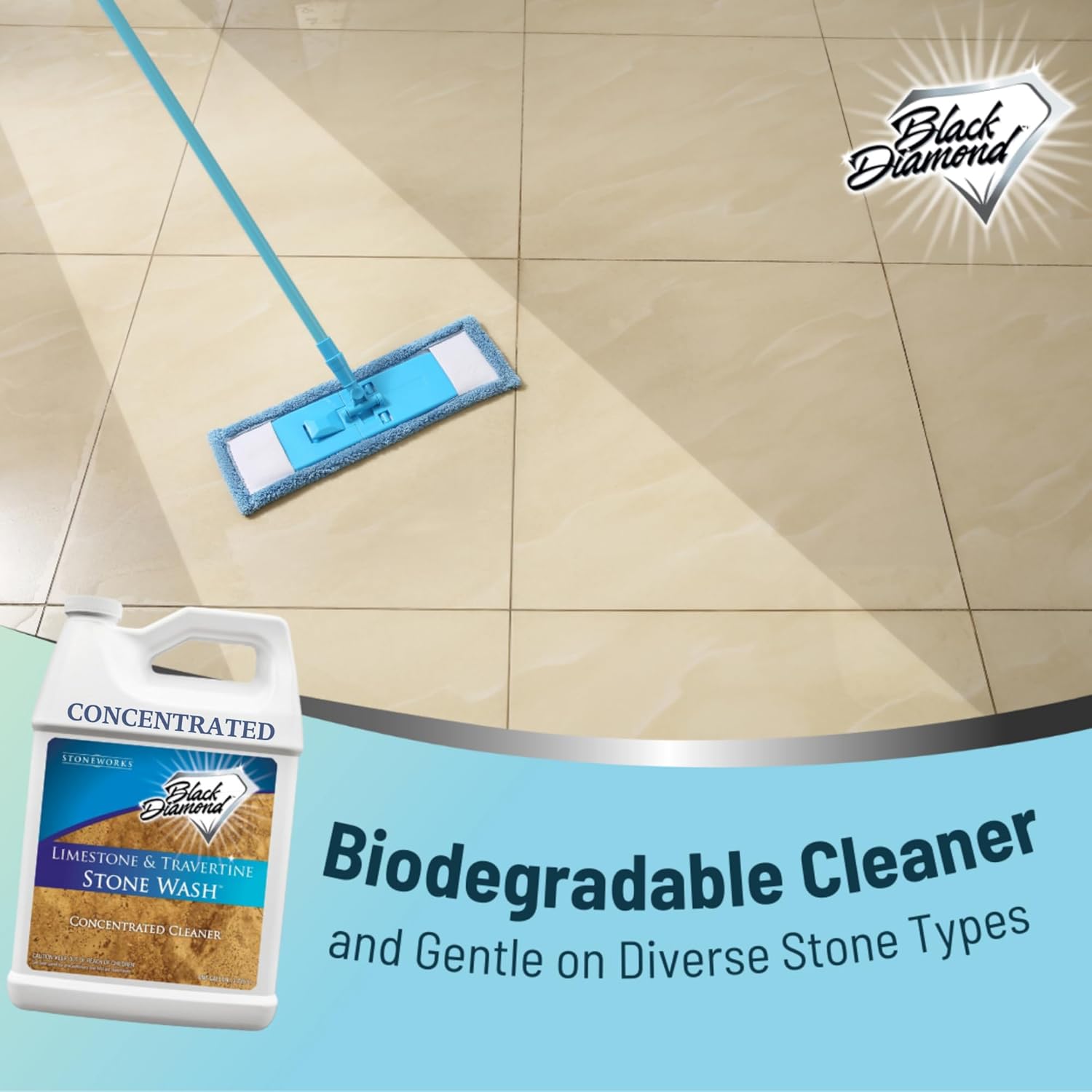Black Diamond Stoneworks Natural Stone Cleaner - Limestone, Slate & Travertine Cleaner - Natural