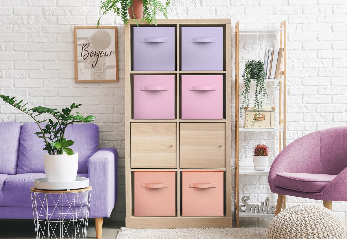 Sorbus Storage Cubes - 11" Foldable Storage Bins with Handle for Nursery, Playroom, Closet