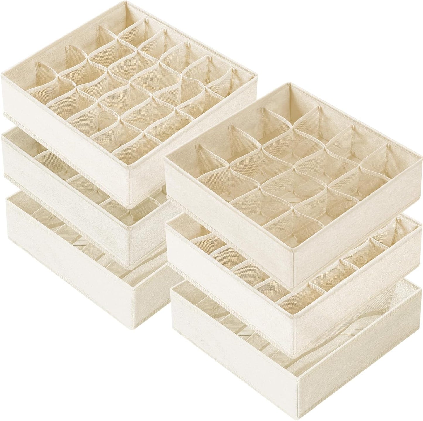 Criusia 6 Pcs Drawer Organizer Clothes - 90 Cells Closet Organizers and Storage for Baby Nursery