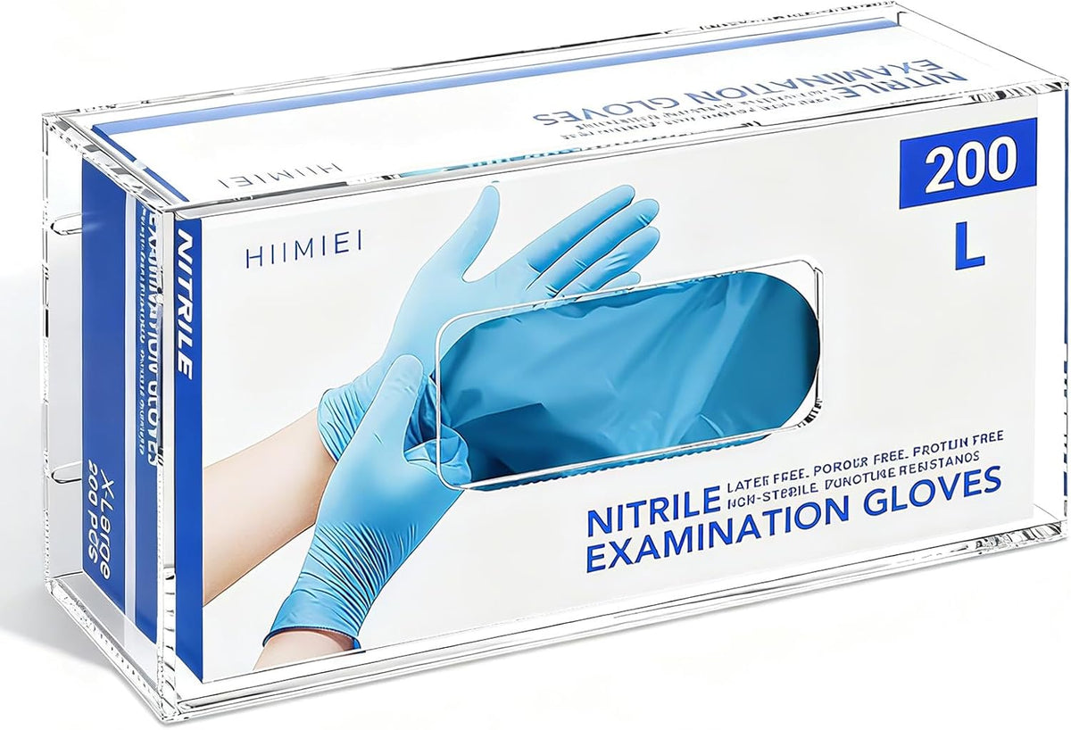 HIIMIEI Glove Holder for Wall Mount: Magnetic Gloves Box Holder, Acrylic Disposable Rubber Latex