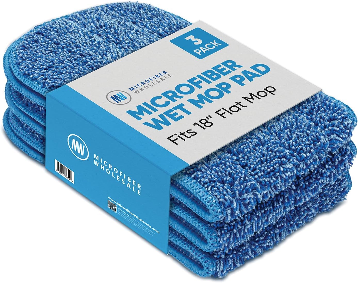 Microfiber Wholesale 18 inch Microfiber Mop Pads - Machine Washable, Reusable, Refills &