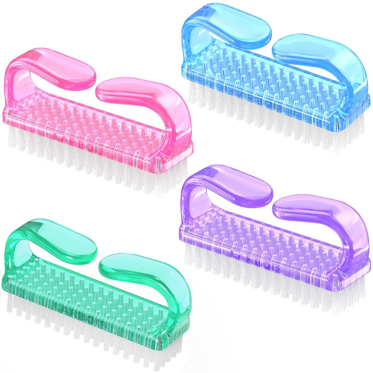 Handle Grip Nail Brush, Hand Fingernail Brush Cleaner Scrubbing Kit Pedicure for Toes and Nails Men