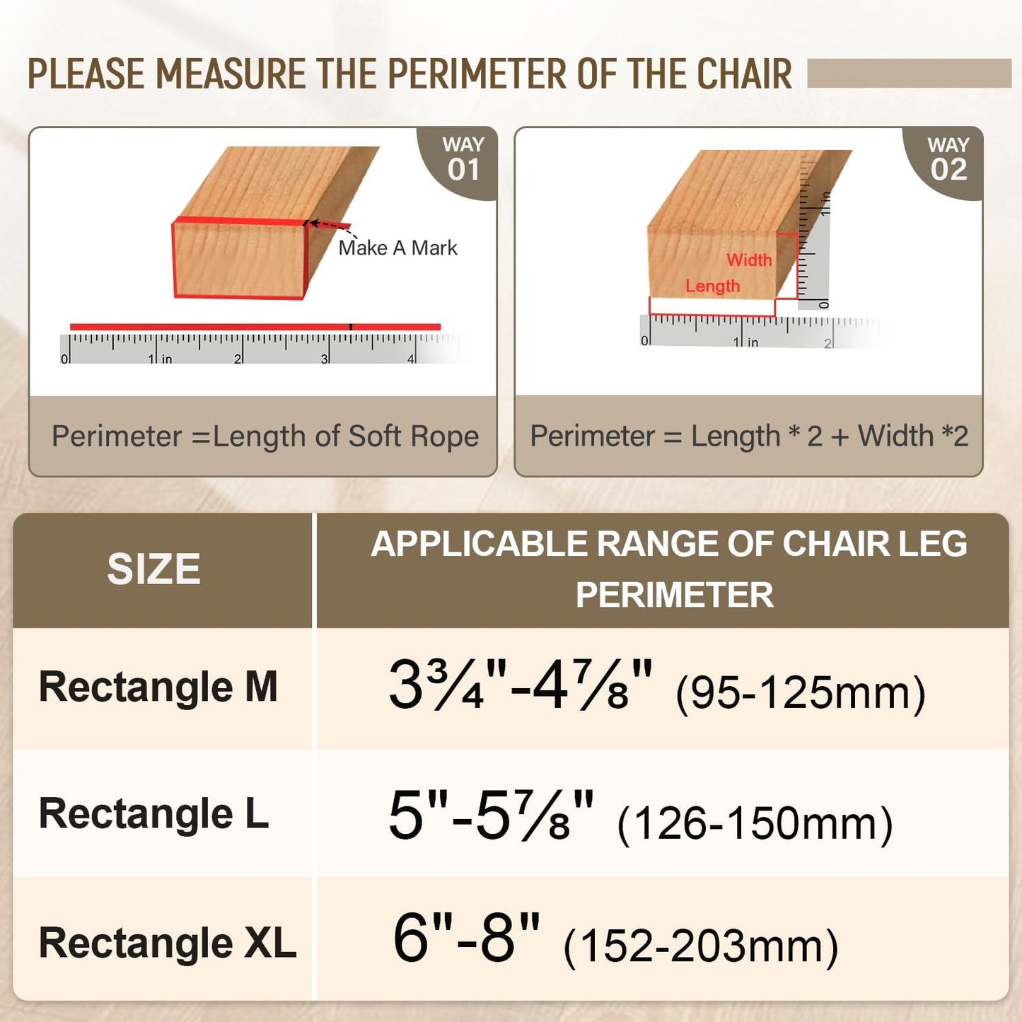 BUMACO Chair Leg Floor Protectors Rectangle Chair Leg Protectors for Hardwood Floors Silicone Pads