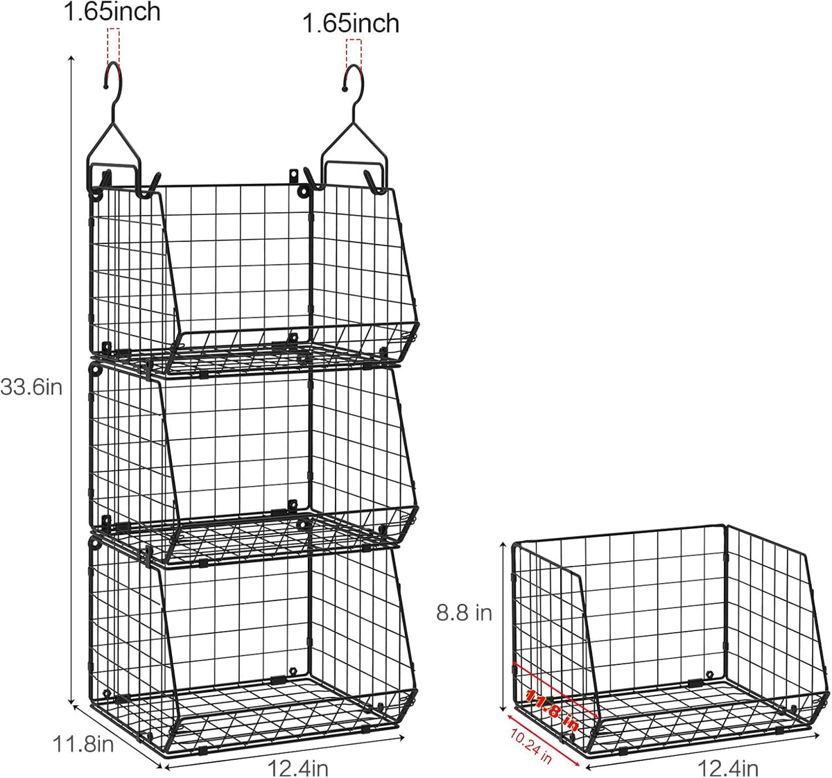 X-cosrack 3-Tier Hanging Storage Organizer for Closet, Laundry & Utility Room | Space Saving