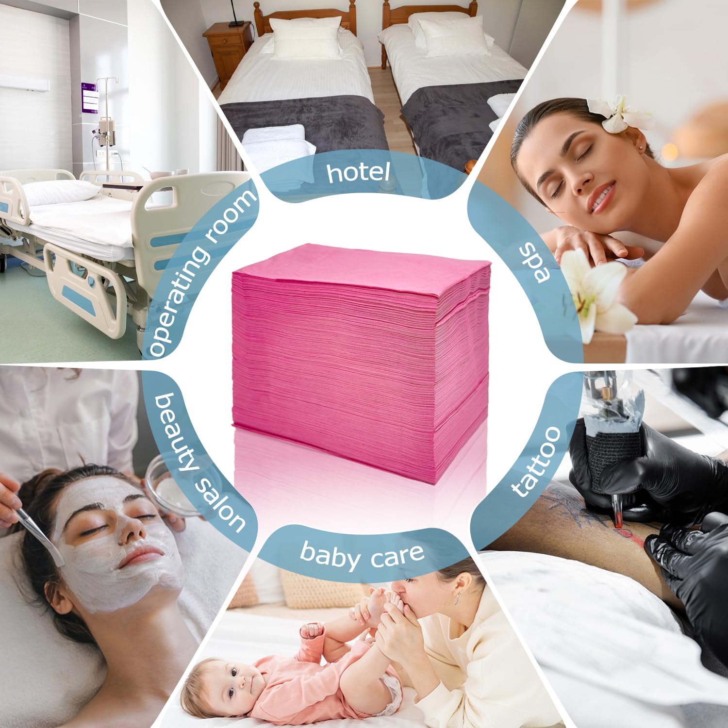 100Pcs Disposable Massage Table Sheets 31" x 71" Non-Woven Fabric Disposable Bed Sheets SPA Bed